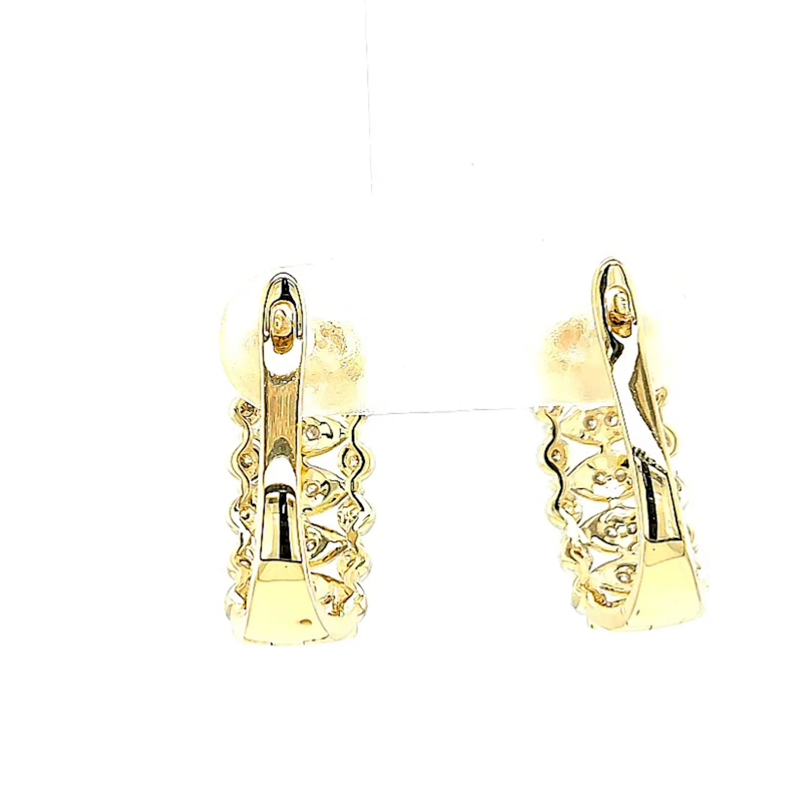 9ct Yellow Gold Round Brilliant Cut 1/4 CARAT tw of Diamonds Huggies Earrings - Image 38