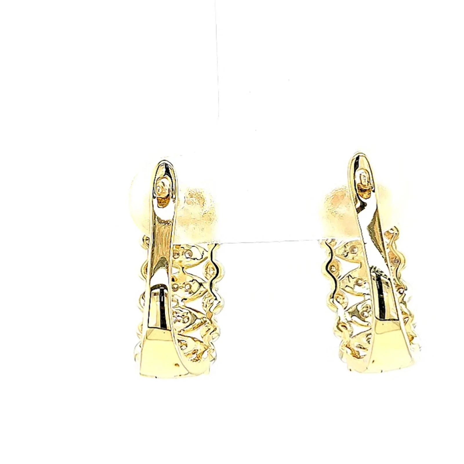 9ct Yellow Gold Round Brilliant Cut 1/4 CARAT tw of Diamonds Huggies Earrings - Image 39