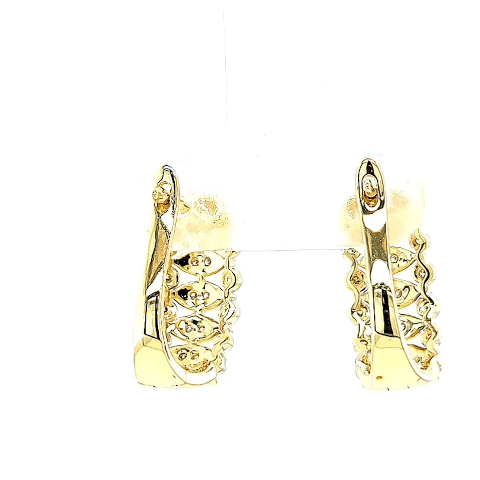 9ct Yellow Gold Round Brilliant Cut 1/4 CARAT tw of Diamonds Huggies Earrings - Image 41