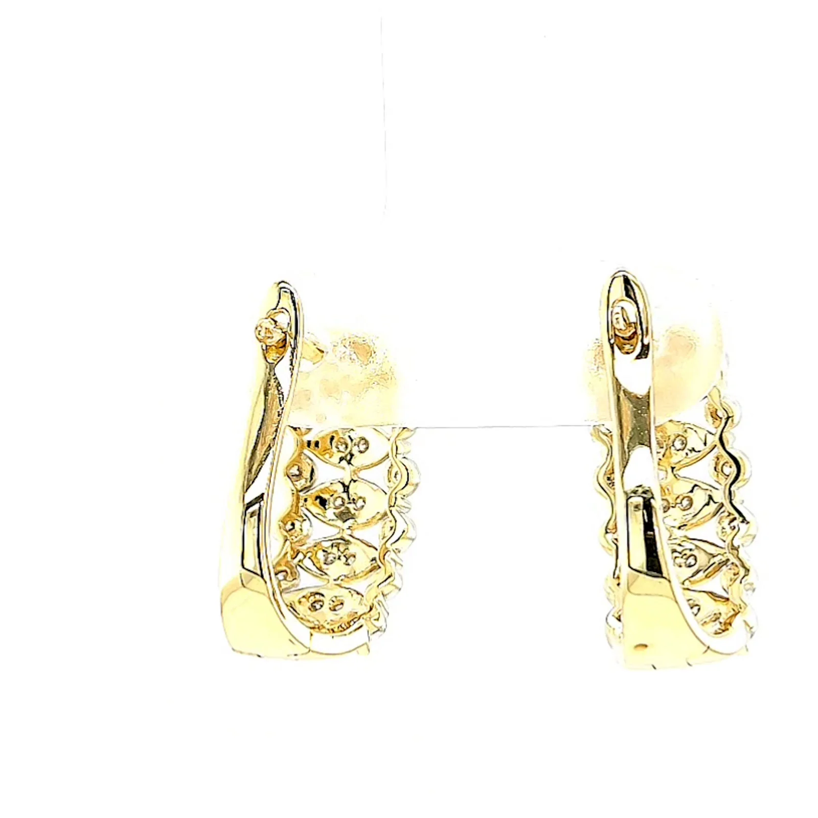 9ct Yellow Gold Round Brilliant Cut 1/4 CARAT tw of Diamonds Huggies Earrings - Image 42