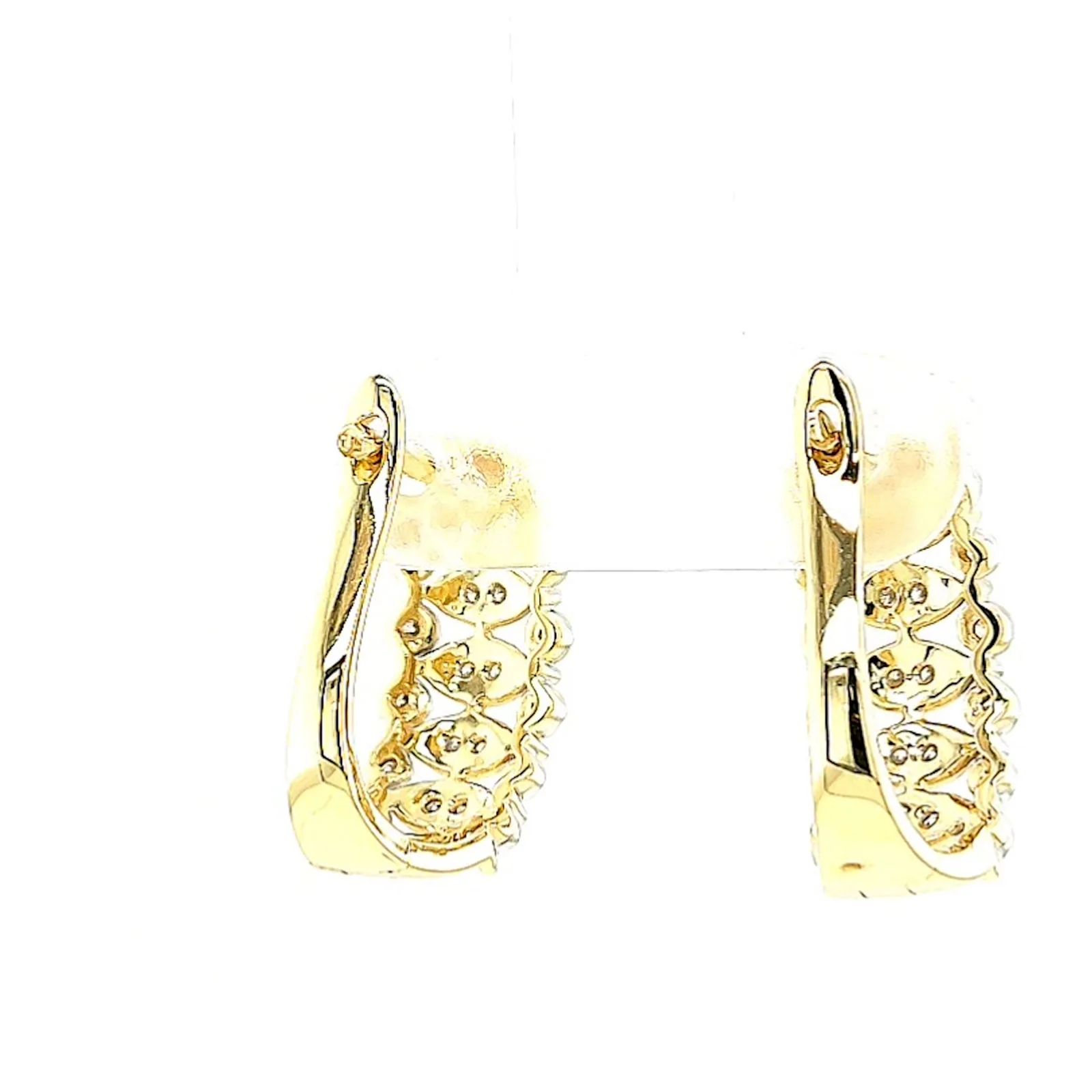 9ct Yellow Gold Round Brilliant Cut 1/4 CARAT tw of Diamonds Huggies Earrings - Image 43