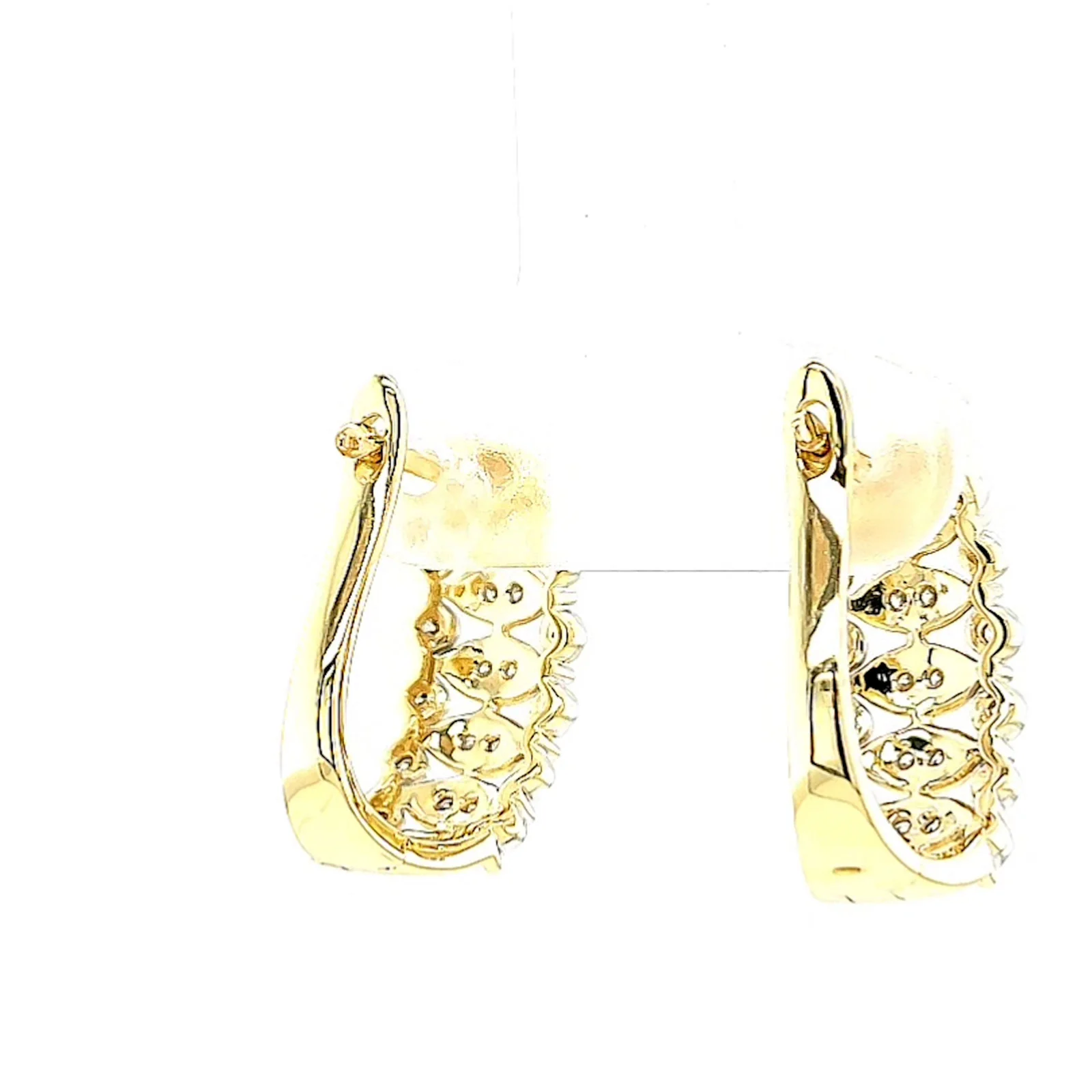 9ct Yellow Gold Round Brilliant Cut 1/4 CARAT tw of Diamonds Huggies Earrings - Image 44