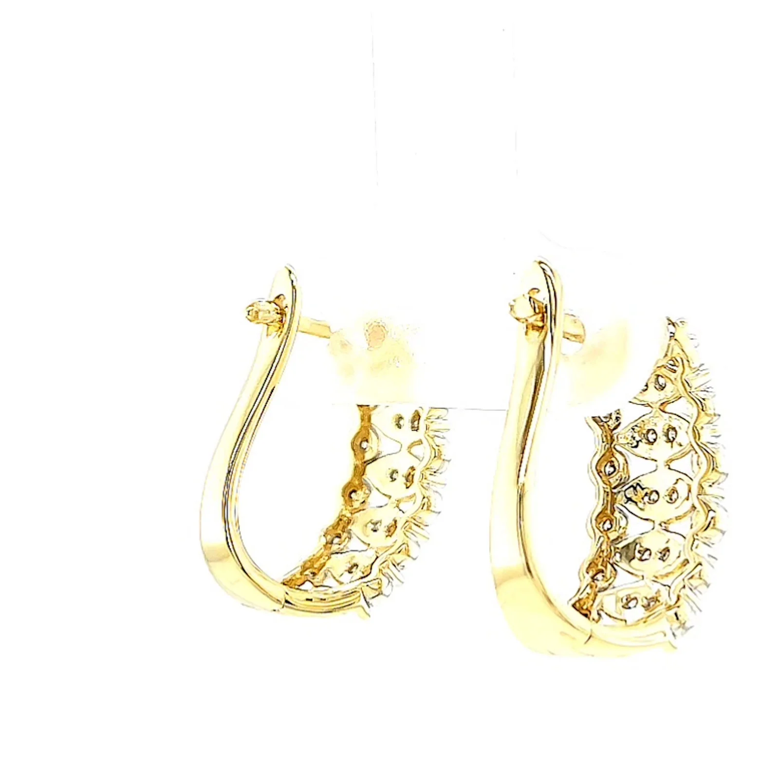 9ct Yellow Gold Round Brilliant Cut 1/4 CARAT tw of Diamonds Huggies Earrings - Image 48