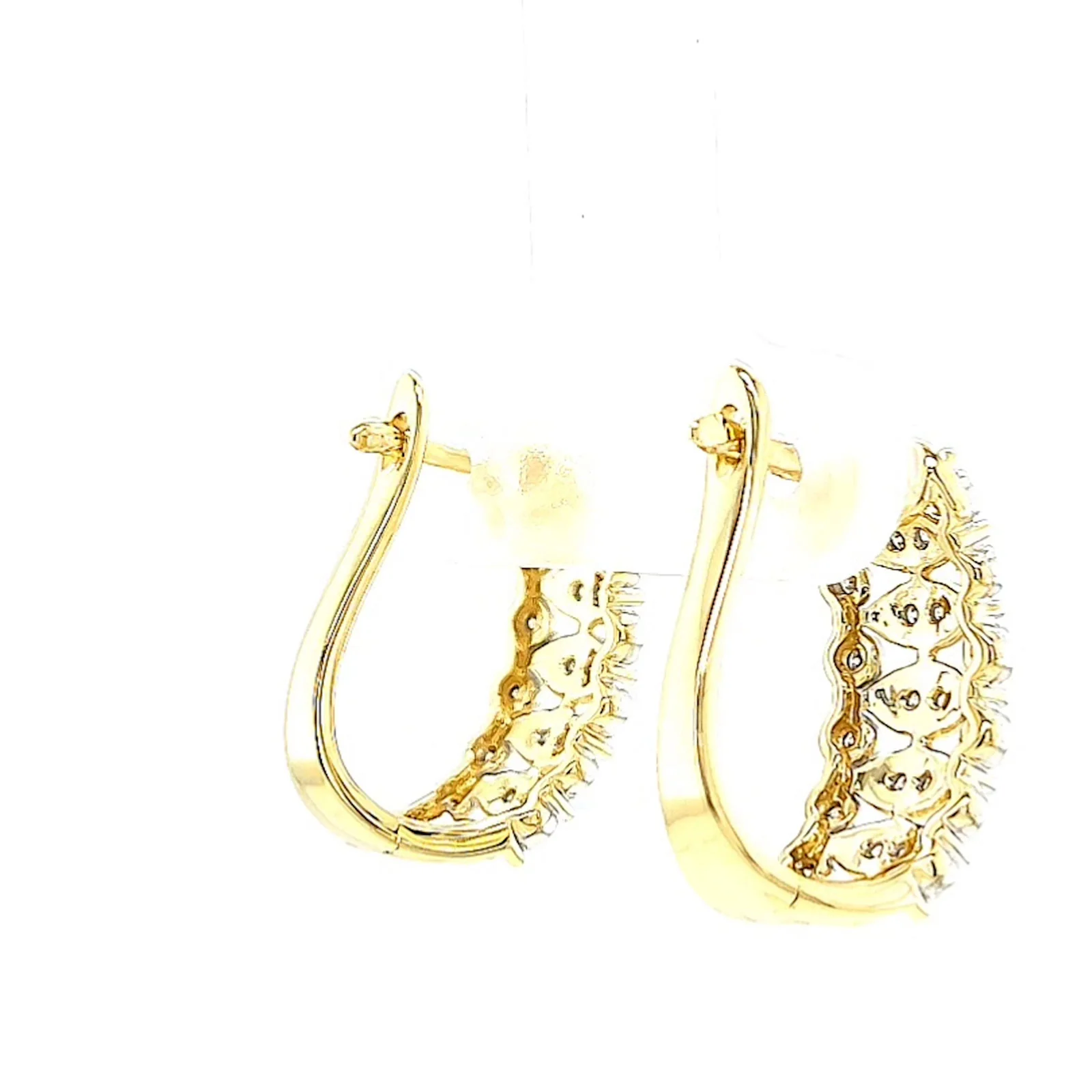 9ct Yellow Gold Round Brilliant Cut 1/4 CARAT tw of Diamonds Huggies Earrings - Image 49