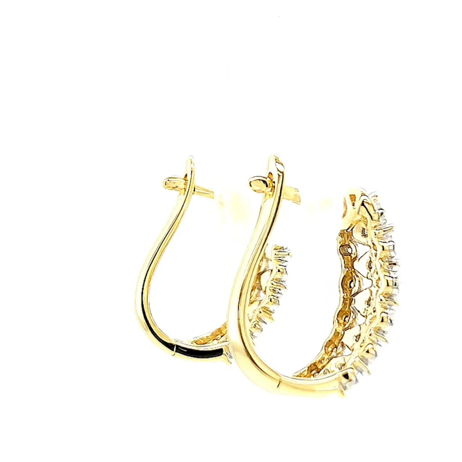 9ct Yellow Gold Round Brilliant Cut 1/4 CARAT tw of Diamonds Huggies Earrings - Image 53