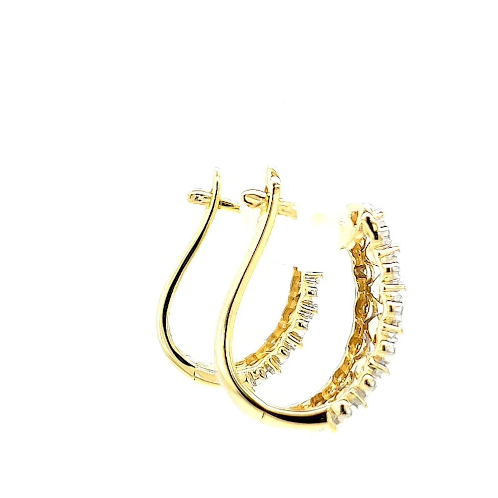 9ct Yellow Gold Round Brilliant Cut 1/4 CARAT tw of Diamonds Huggies Earrings - Image 55