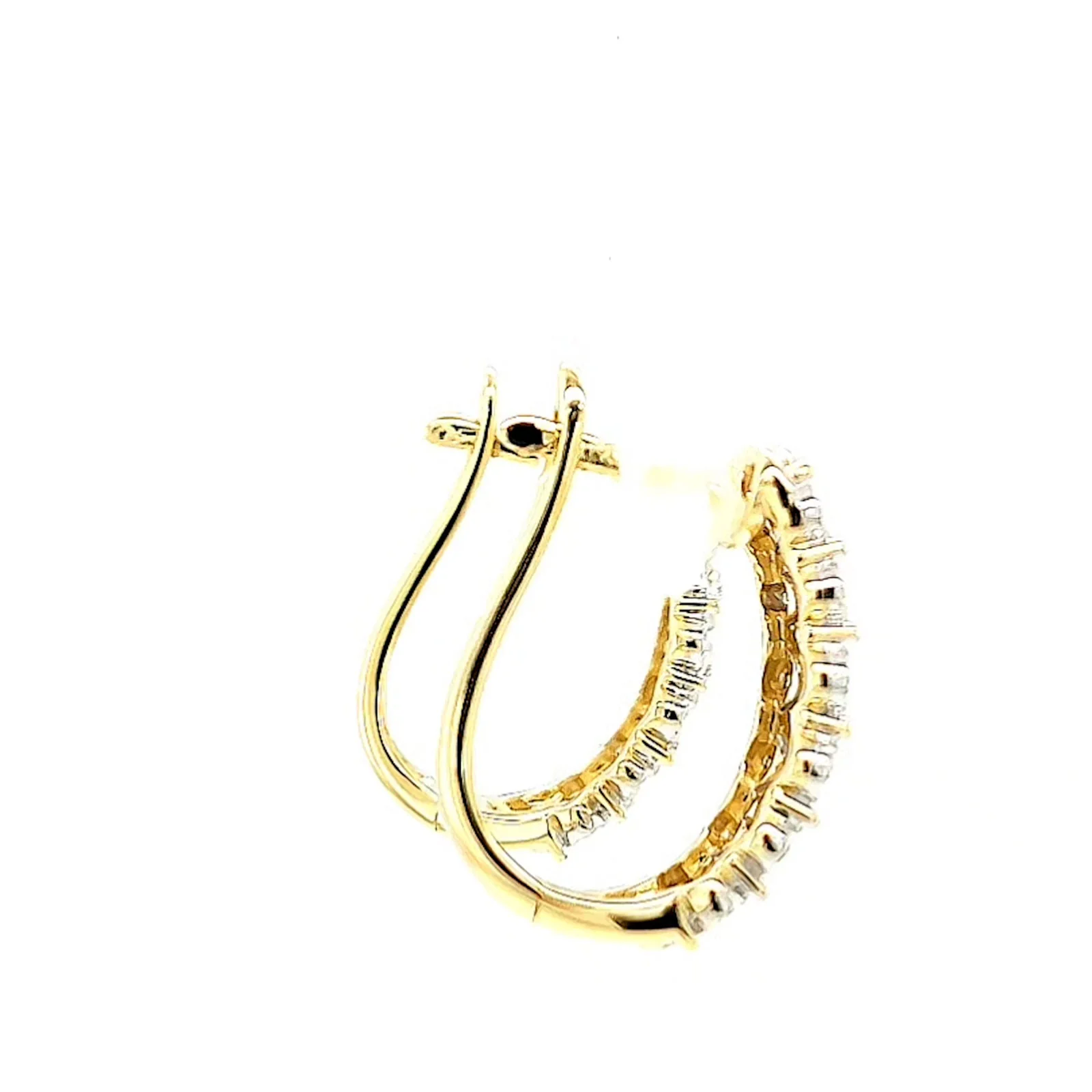 9ct Yellow Gold Round Brilliant Cut 1/4 CARAT tw of Diamonds Huggies Earrings - Image 56