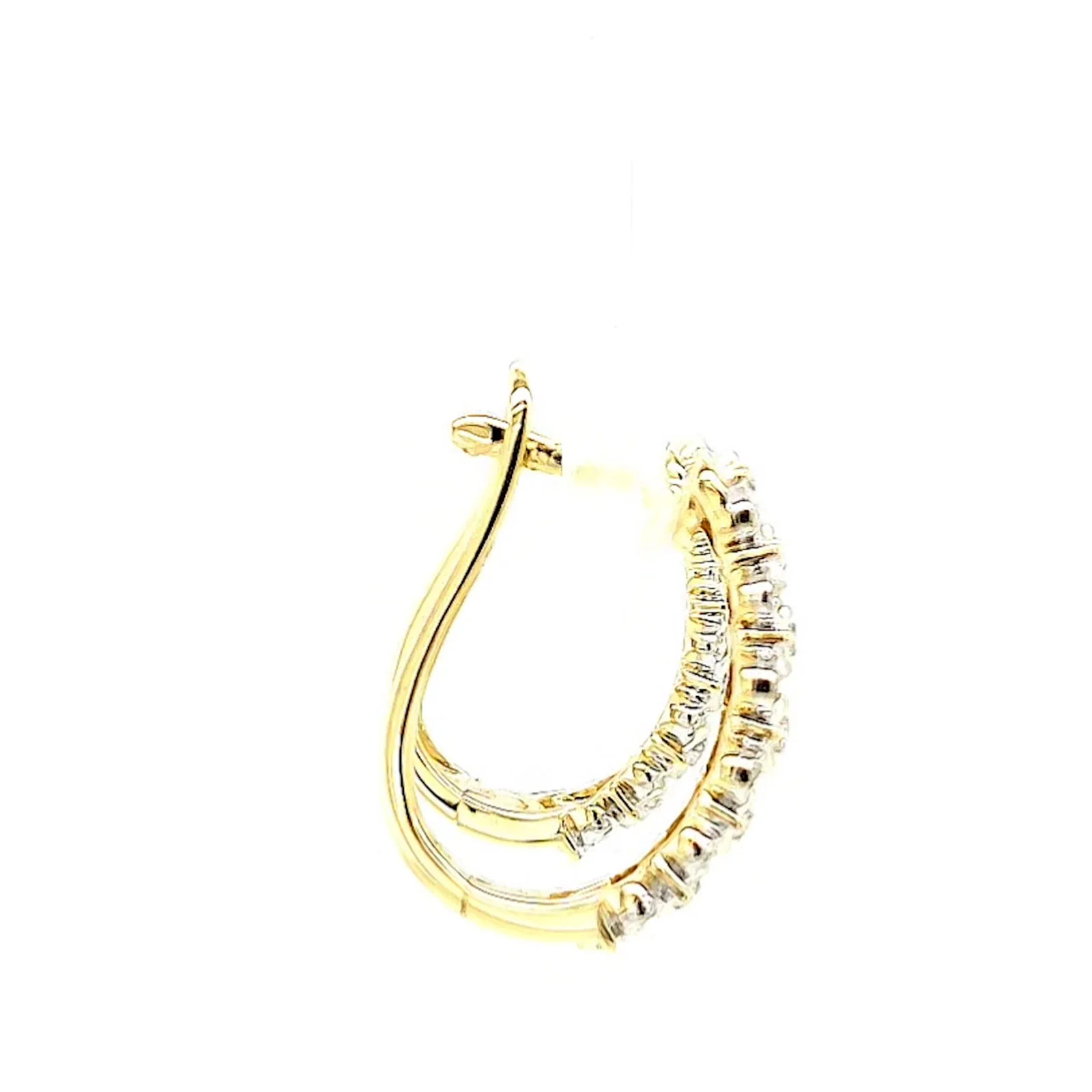 9ct Yellow Gold Round Brilliant Cut 1/4 CARAT tw of Diamonds Huggies Earrings - Image 58
