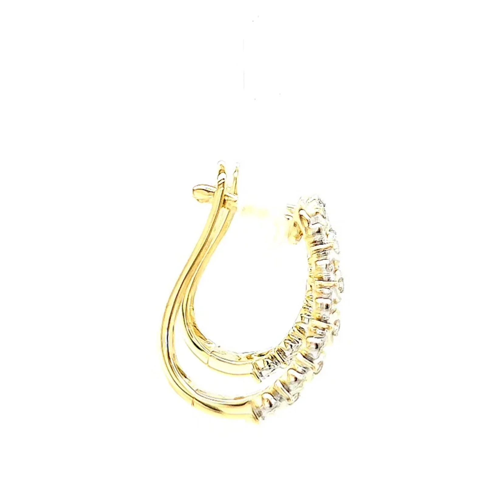 9ct Yellow Gold Round Brilliant Cut 1/4 CARAT tw of Diamonds Huggies Earrings - Image 59