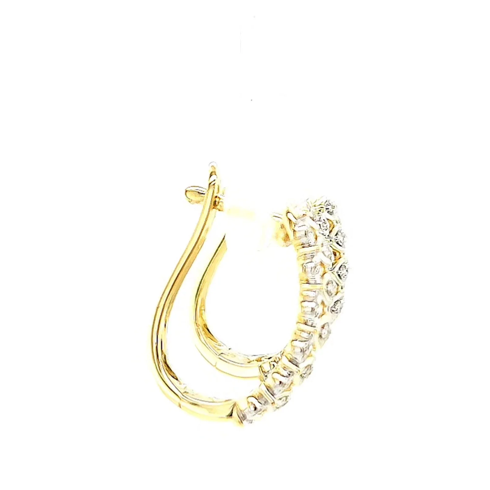 9ct Yellow Gold Round Brilliant Cut 1/4 CARAT tw of Diamonds Huggies Earrings - Image 60