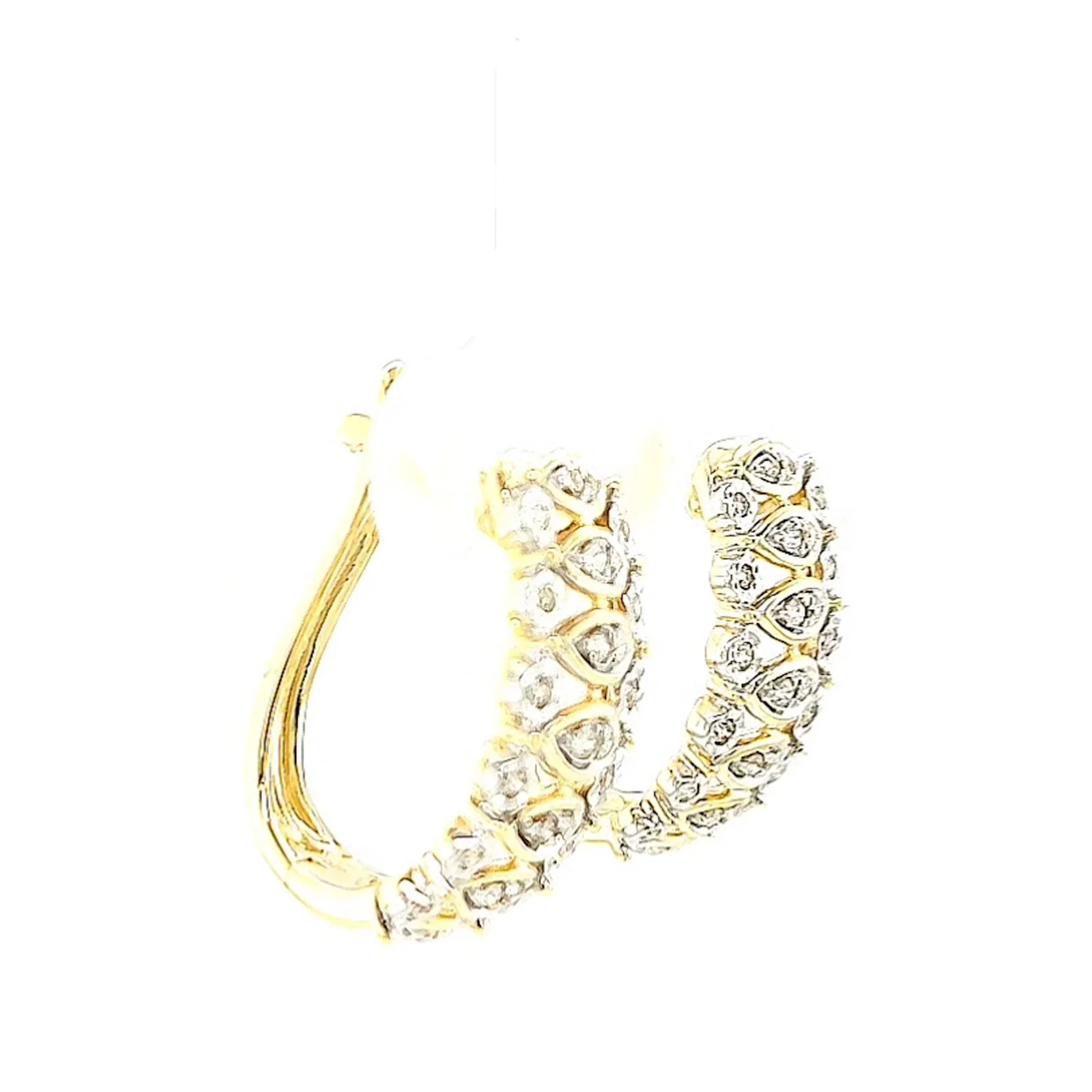 9ct Yellow Gold Round Brilliant Cut 1/4 CARAT tw of Diamonds Huggies Earrings - Image 64