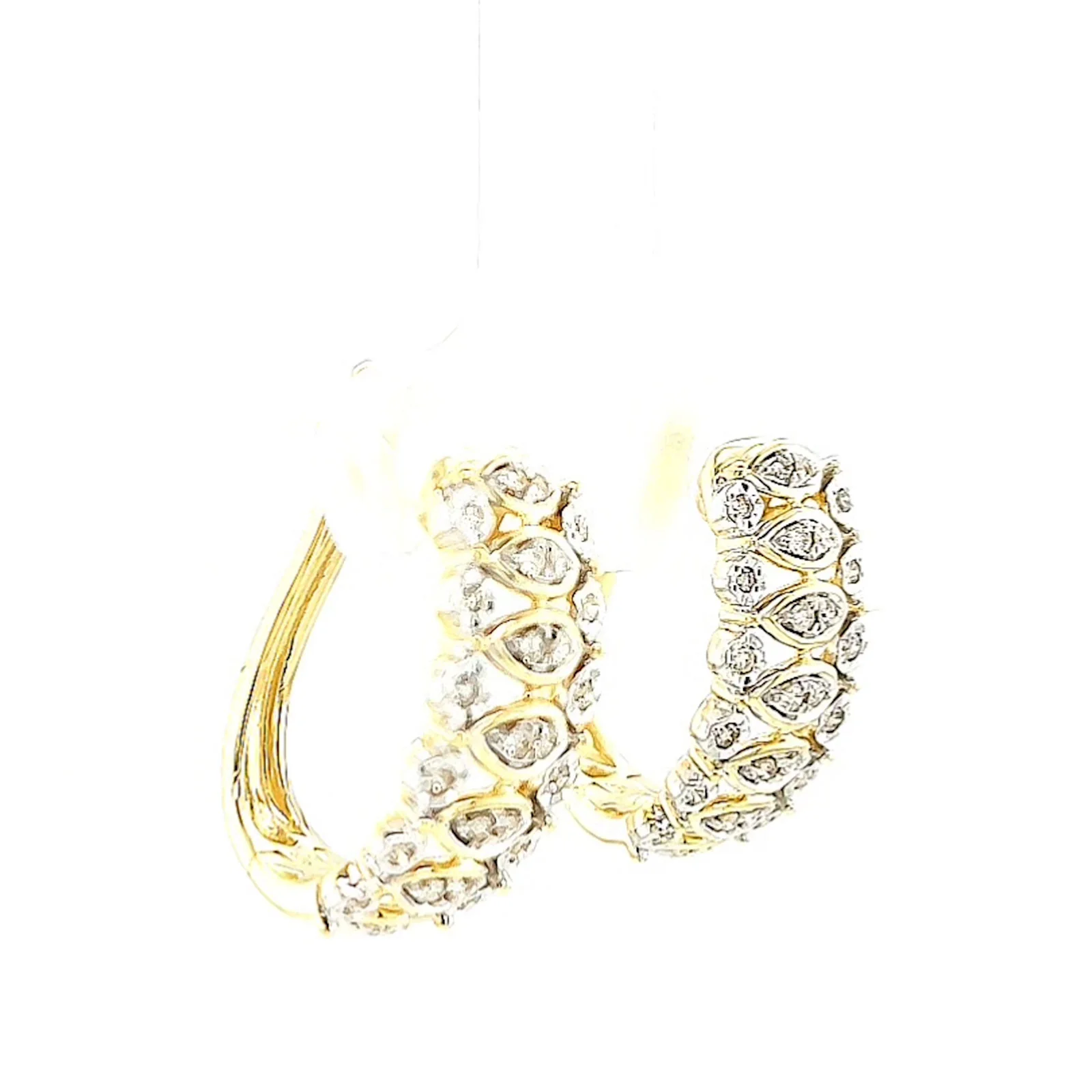 9ct Yellow Gold Round Brilliant Cut 1/4 CARAT tw of Diamonds Huggies Earrings - Image 66