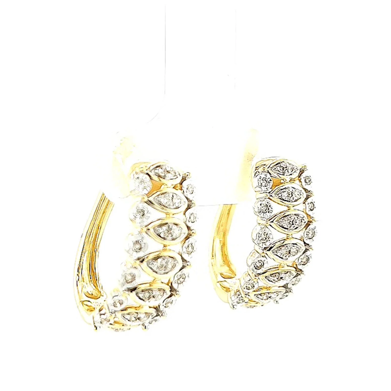 9ct Yellow Gold Round Brilliant Cut 1/4 CARAT tw of Diamonds Huggies Earrings - Image 68