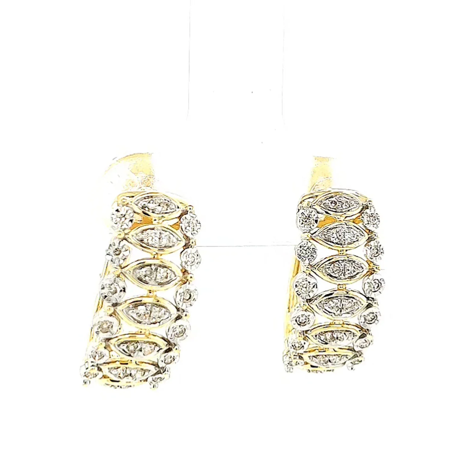 9ct Yellow Gold Round Brilliant Cut 1/4 CARAT tw of Diamonds Huggies Earrings - Image 72