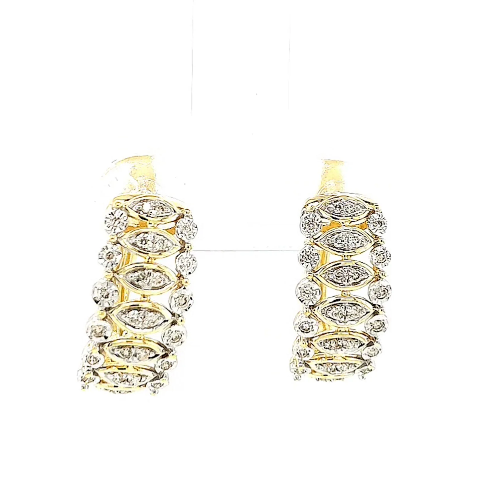 9ct Yellow Gold Round Brilliant Cut 1/4 CARAT tw of Diamonds Huggies Earrings - Image 73