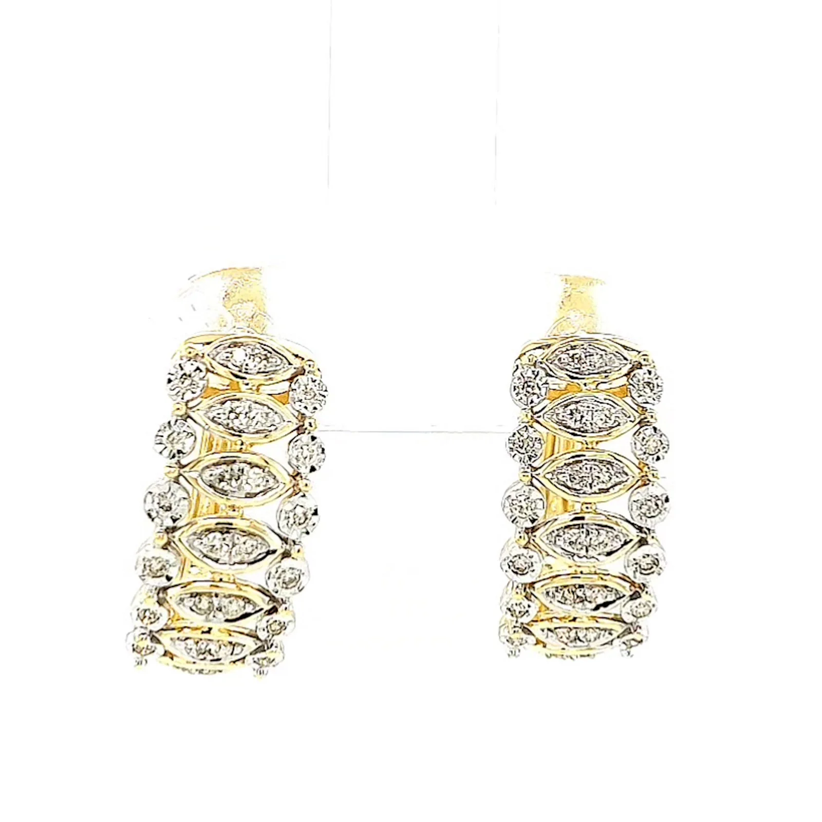 9ct Yellow Gold Round Brilliant Cut 1/4 CARAT tw of Diamonds Huggies Earrings - Image 74