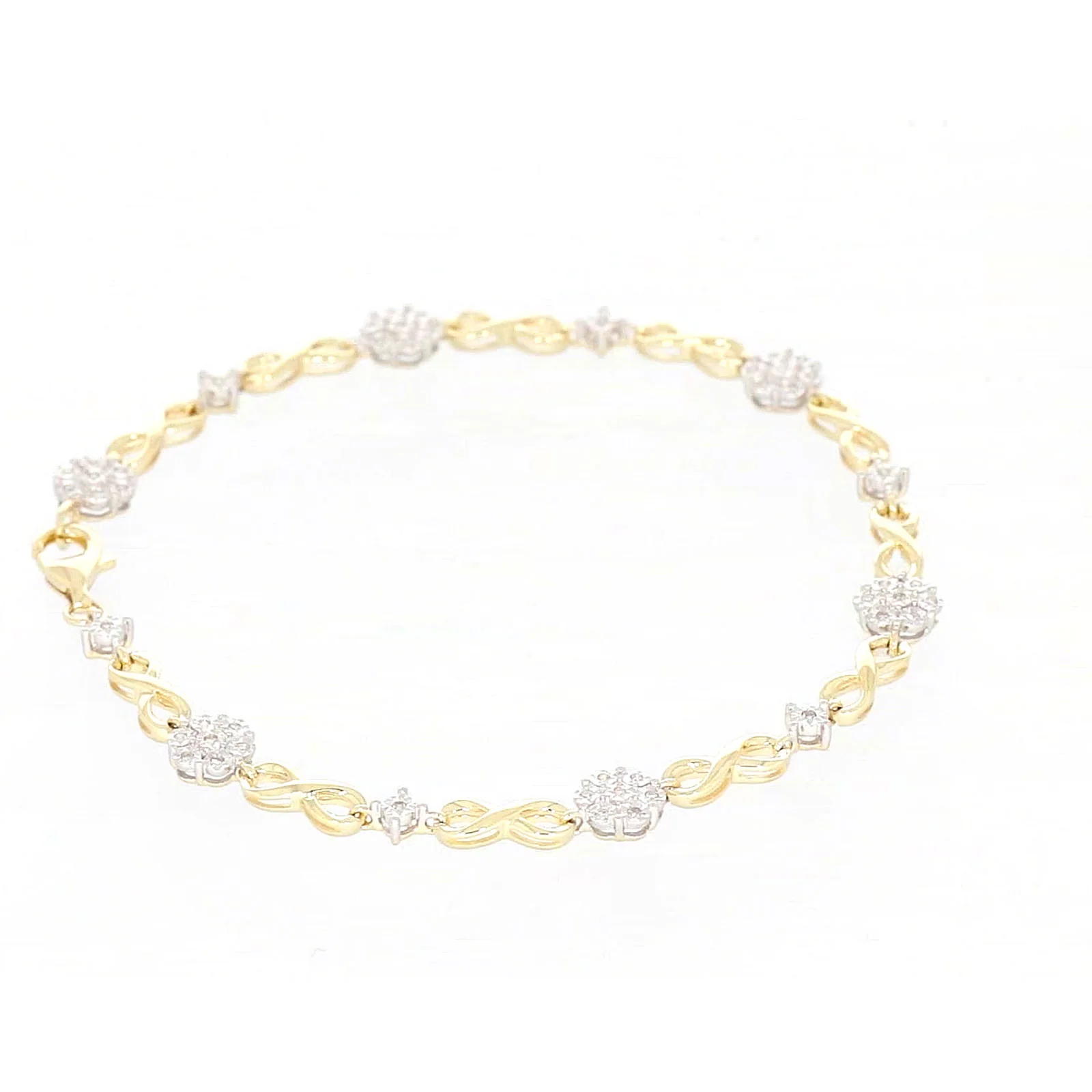 9ct Yellow Gold Round Brilliant Cut 0.15 Carat tw of Diamonds Bracelet - Image 52