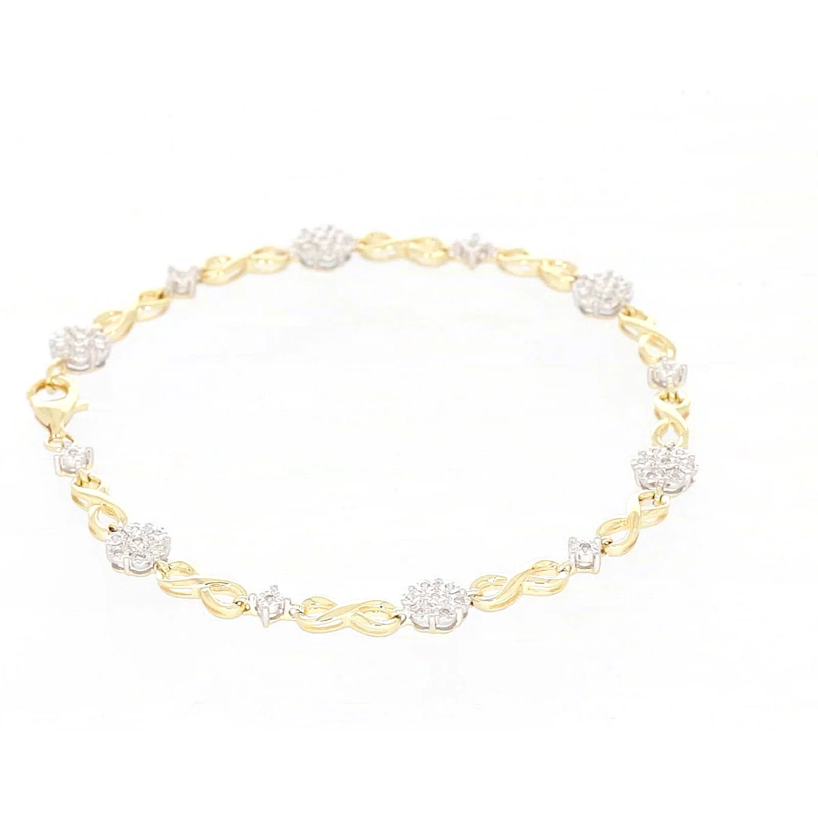 9ct Yellow Gold Round Brilliant Cut 0.15 Carat tw of Diamonds Bracelet - Image 53