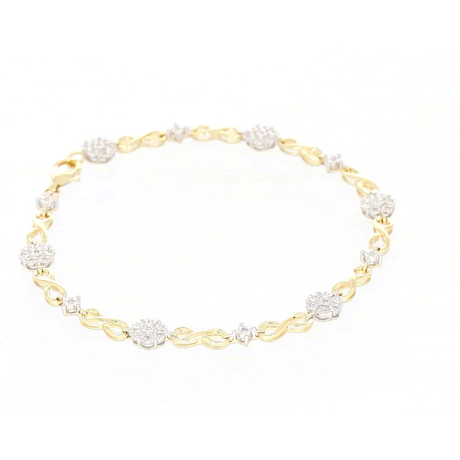 9ct Yellow Gold Round Brilliant Cut 0.15 Carat tw of Diamonds Bracelet - Image 59