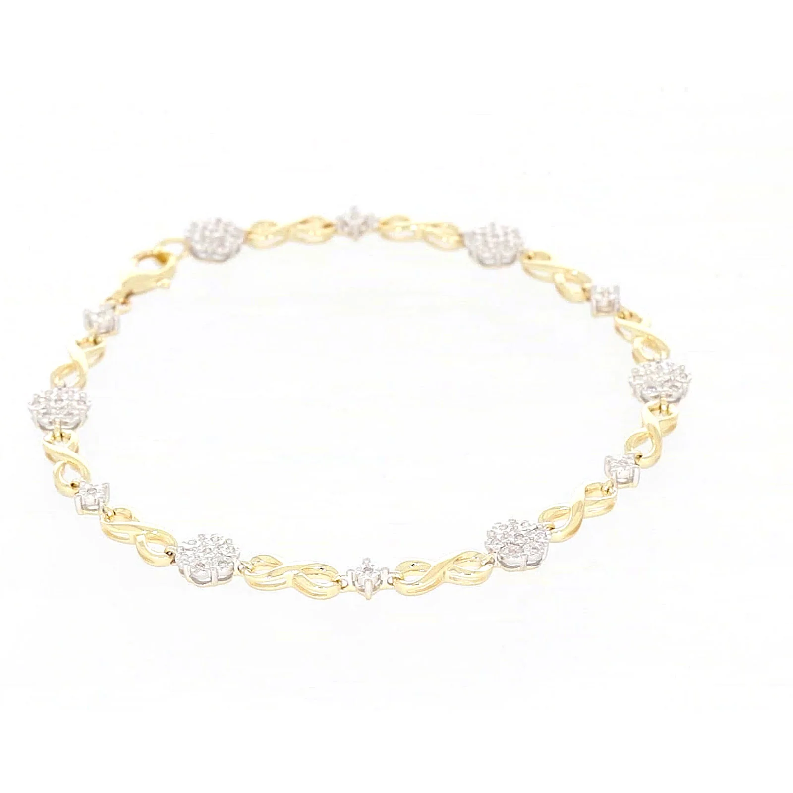 9ct Yellow Gold Round Brilliant Cut 0.15 Carat tw of Diamonds Bracelet - Image 61