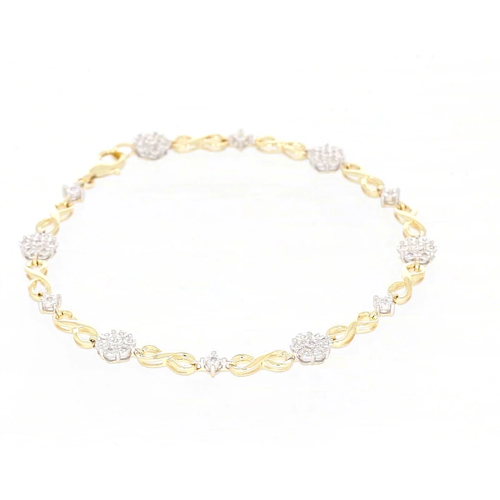 9ct Yellow Gold Round Brilliant Cut 0.15 Carat tw of Diamonds Bracelet - Image 62