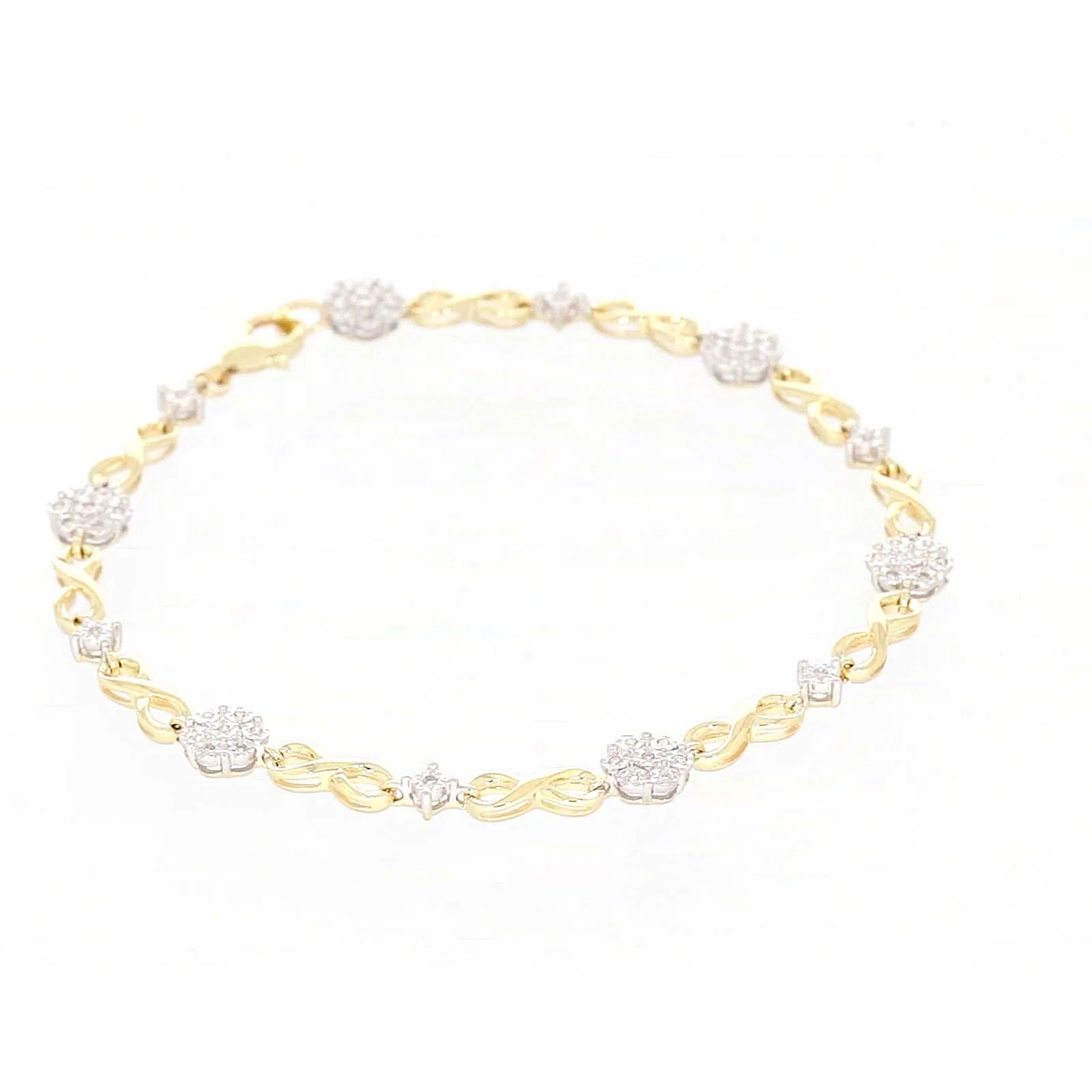 9ct Yellow Gold Round Brilliant Cut 0.15 Carat tw of Diamonds Bracelet - Image 63