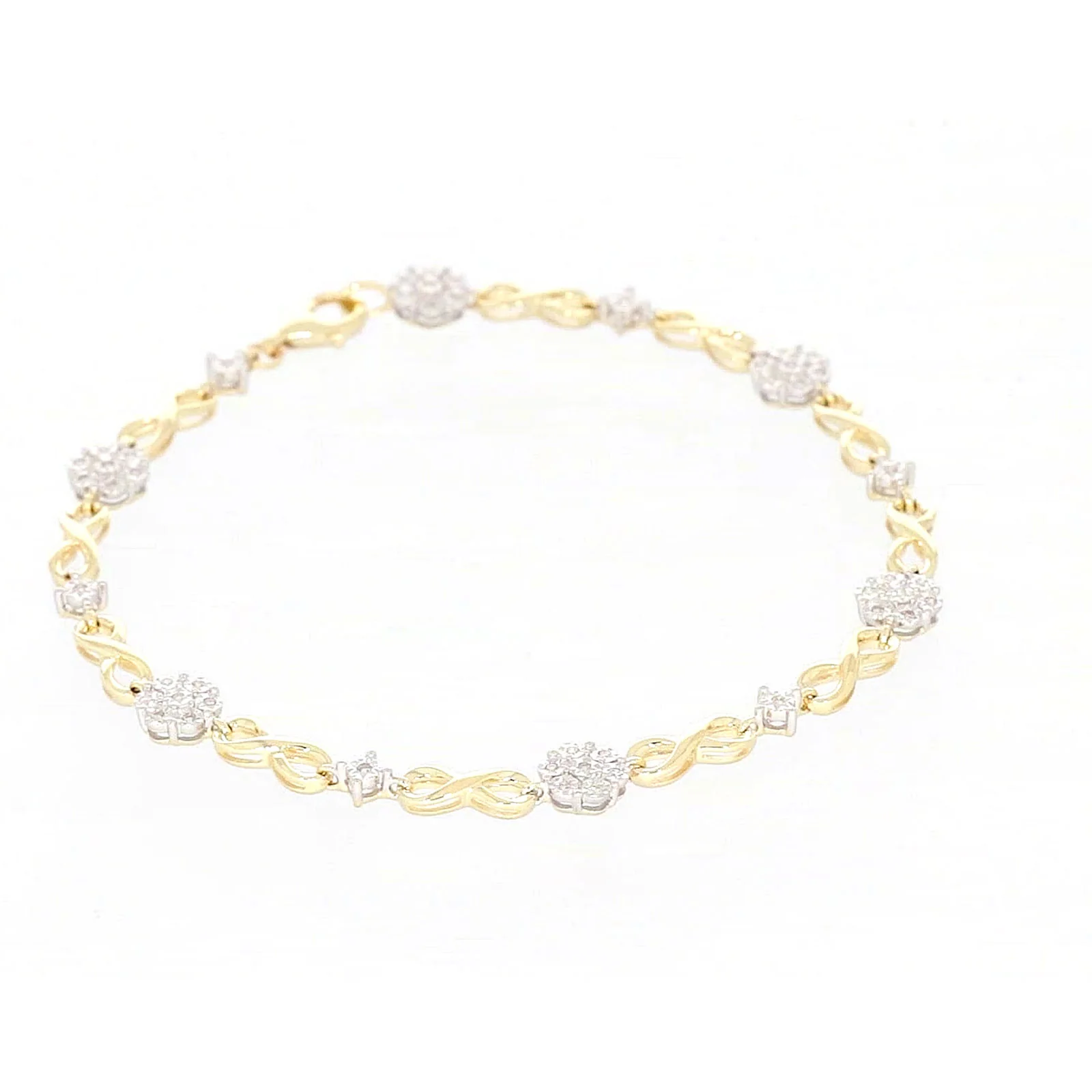 9ct Yellow Gold Round Brilliant Cut 0.15 Carat tw of Diamonds Bracelet - Image 65