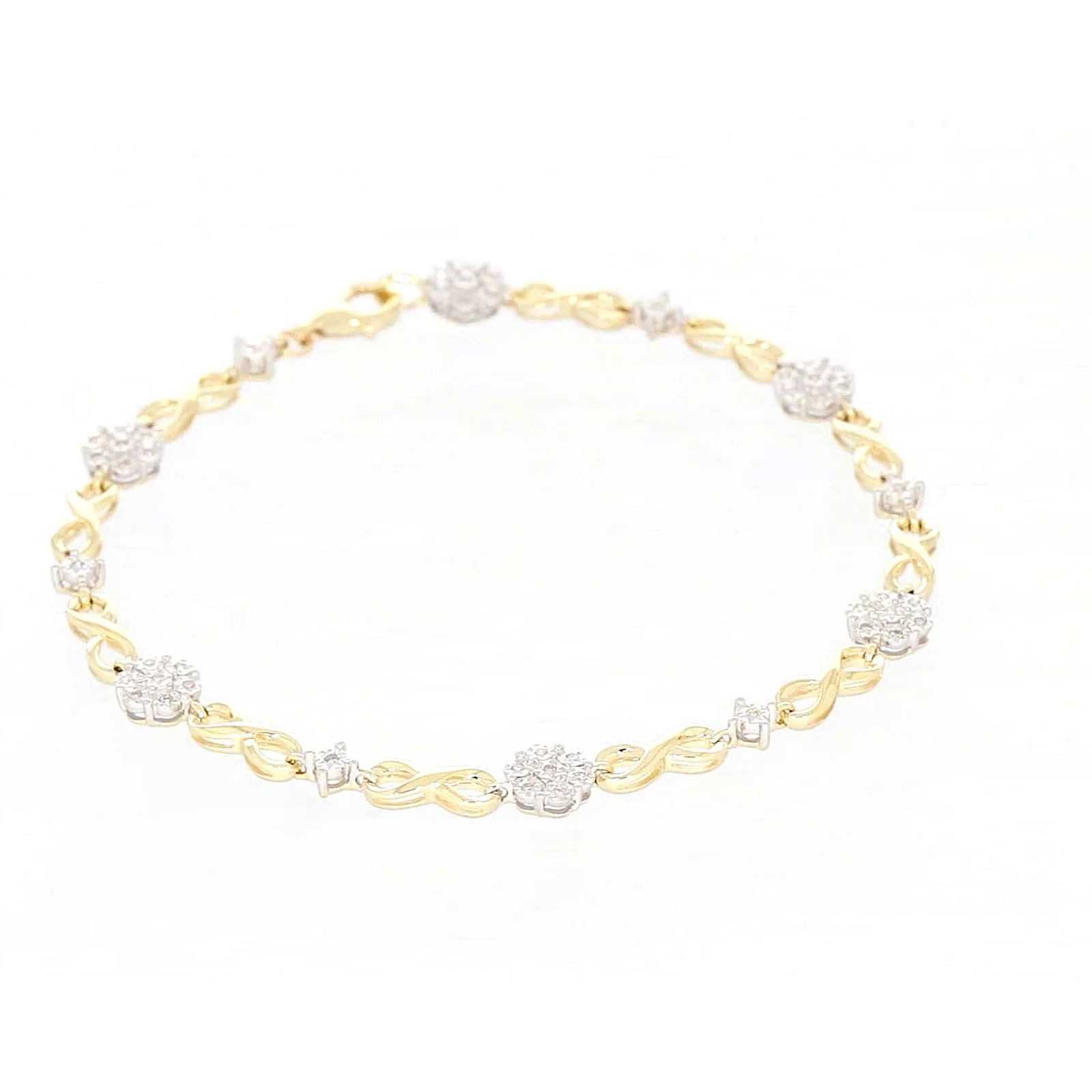 9ct Yellow Gold Round Brilliant Cut 0.15 Carat tw of Diamonds Bracelet - Image 66