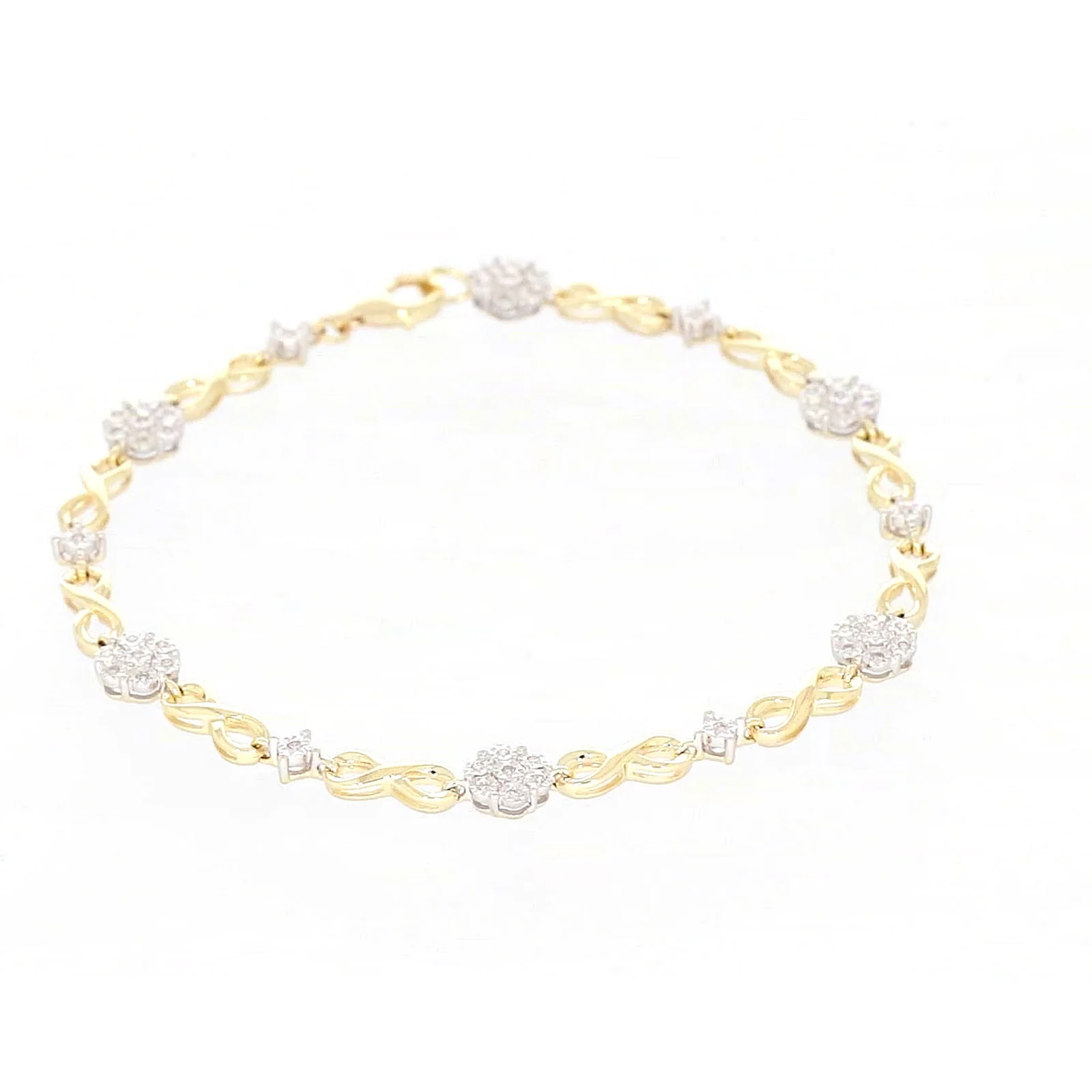 9ct Yellow Gold Round Brilliant Cut 0.15 Carat tw of Diamonds Bracelet - Image 67