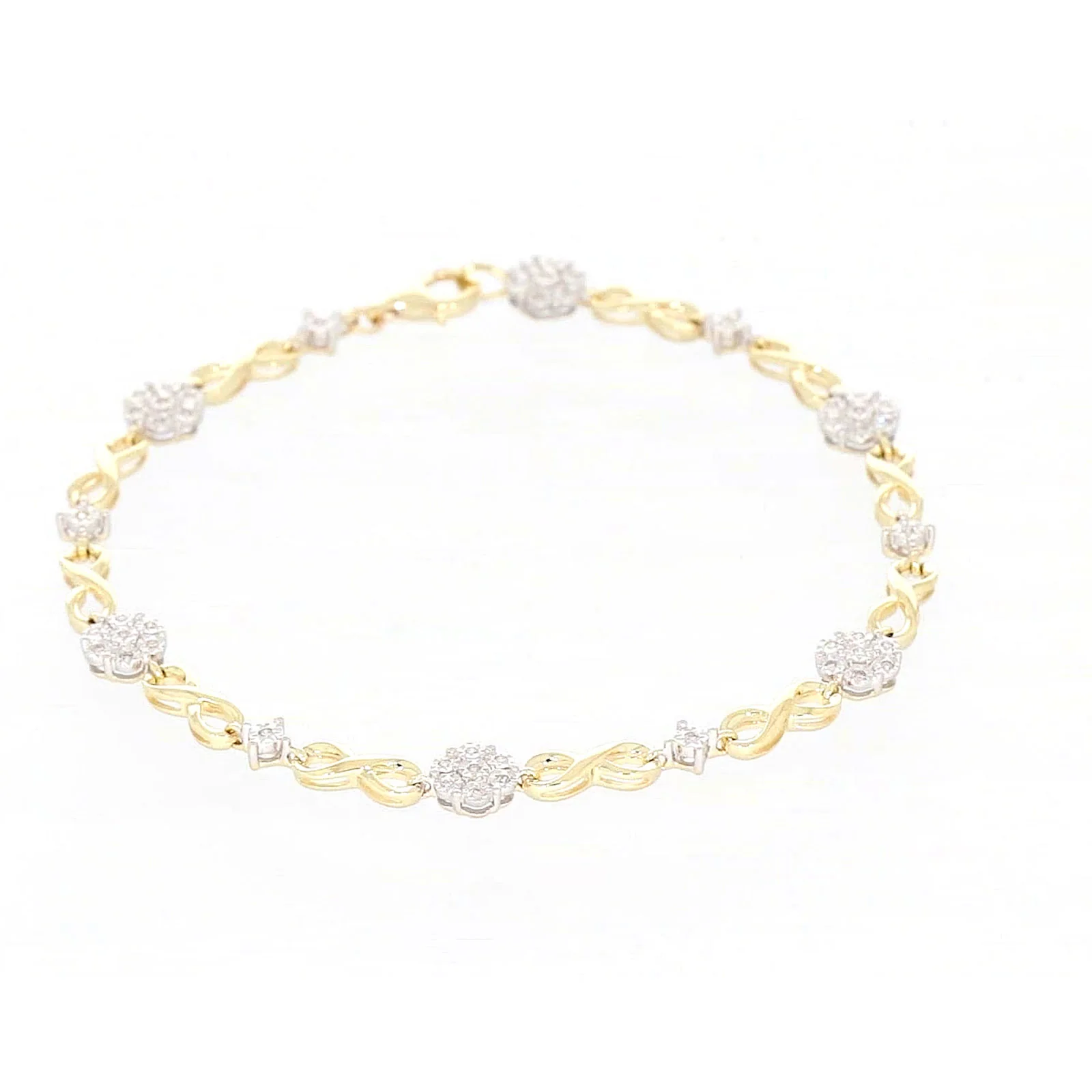 9ct Yellow Gold Round Brilliant Cut 0.15 Carat tw of Diamonds Bracelet - Image 68