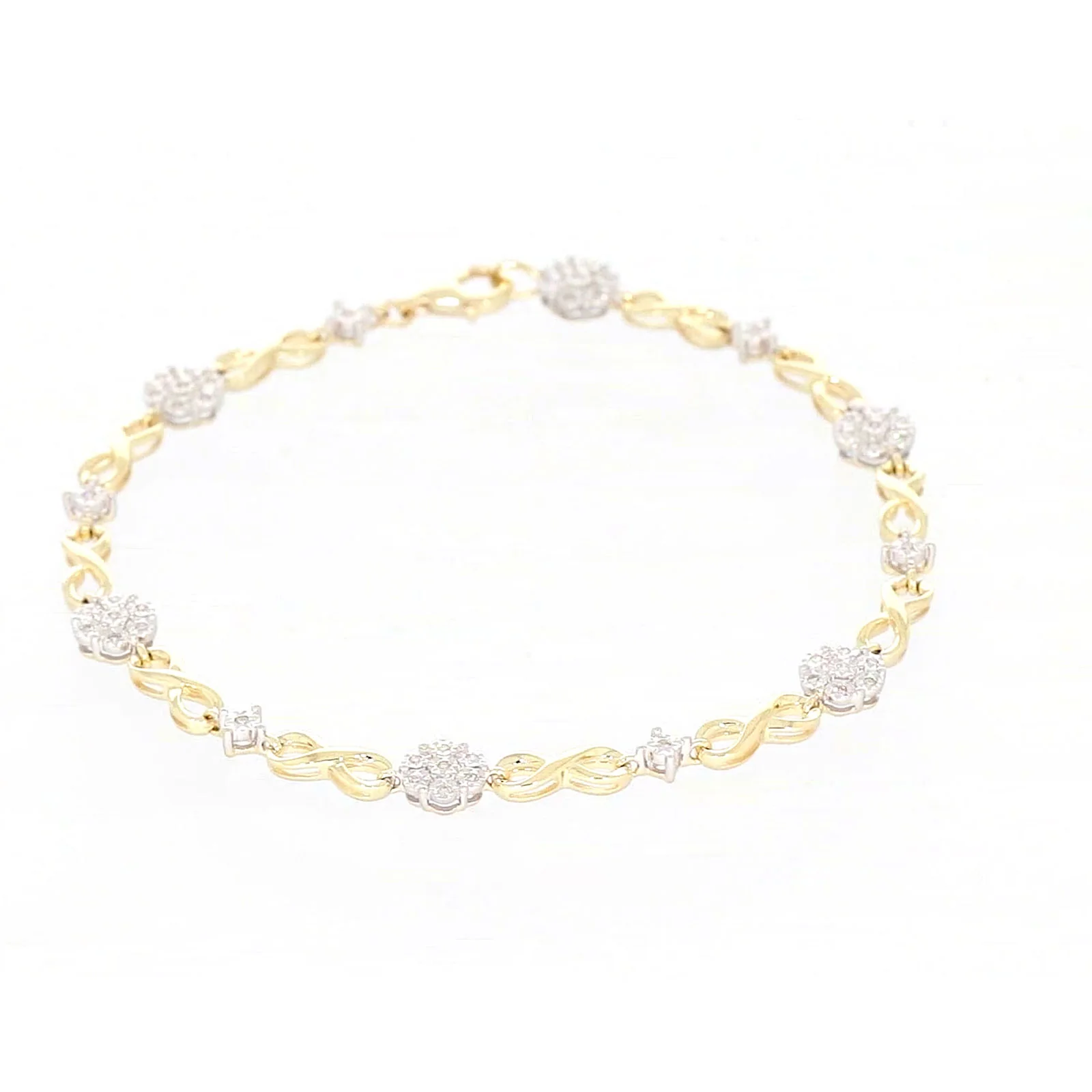 9ct Yellow Gold Round Brilliant Cut 0.15 Carat tw of Diamonds Bracelet - Image 69