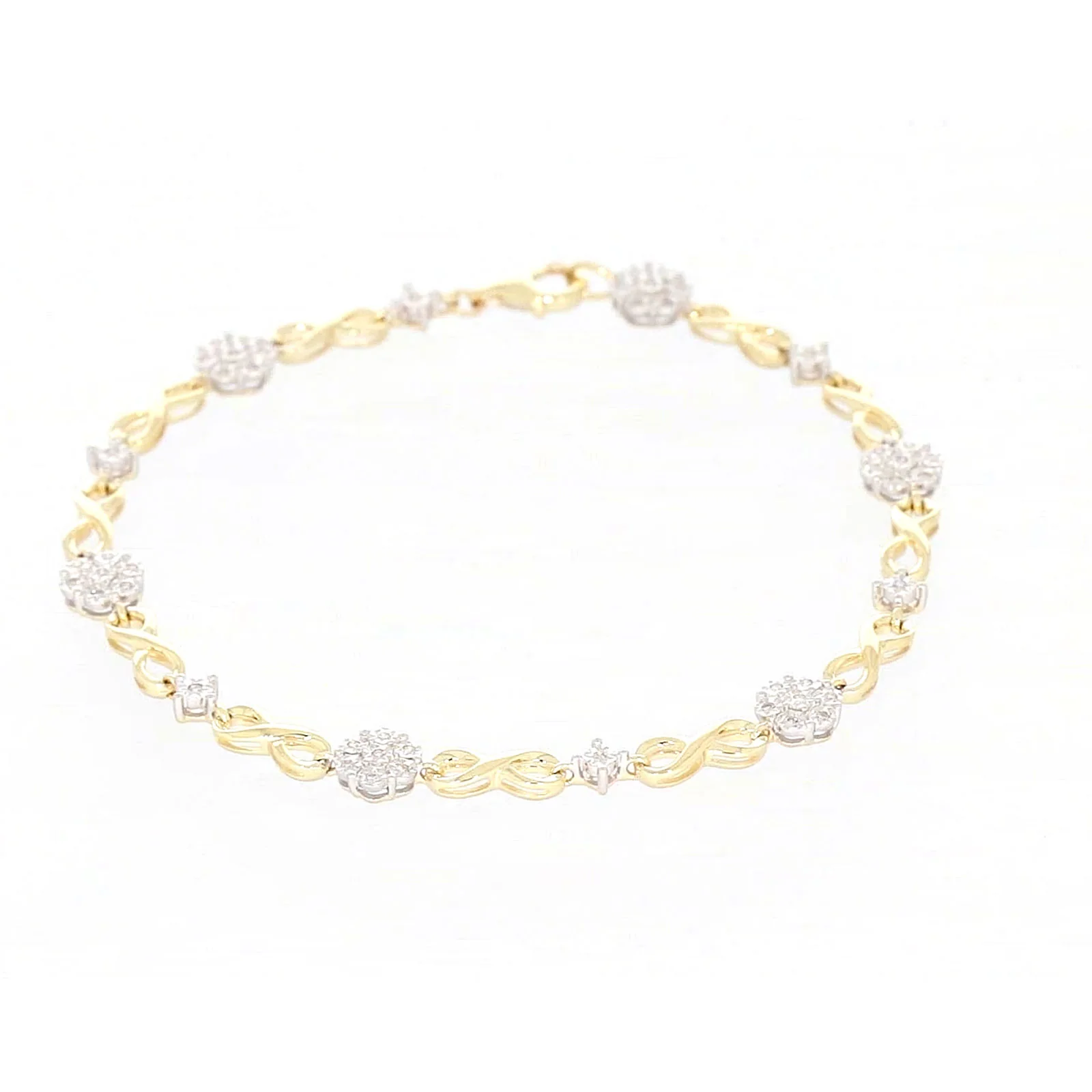 9ct Yellow Gold Round Brilliant Cut 0.15 Carat tw of Diamonds Bracelet - Image 71