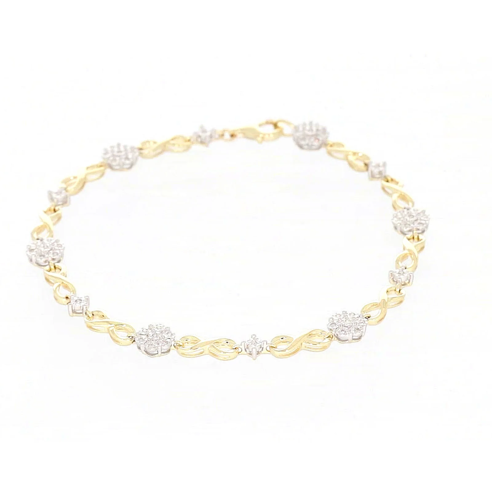 9ct Yellow Gold Round Brilliant Cut 0.15 Carat tw of Diamonds Bracelet - Image 72