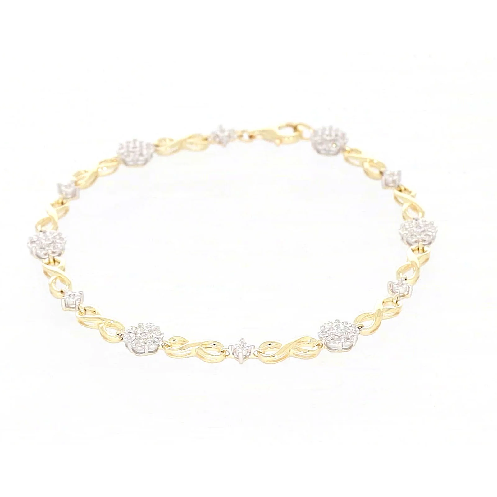 9ct Yellow Gold Round Brilliant Cut 0.15 Carat tw of Diamonds Bracelet - Image 73