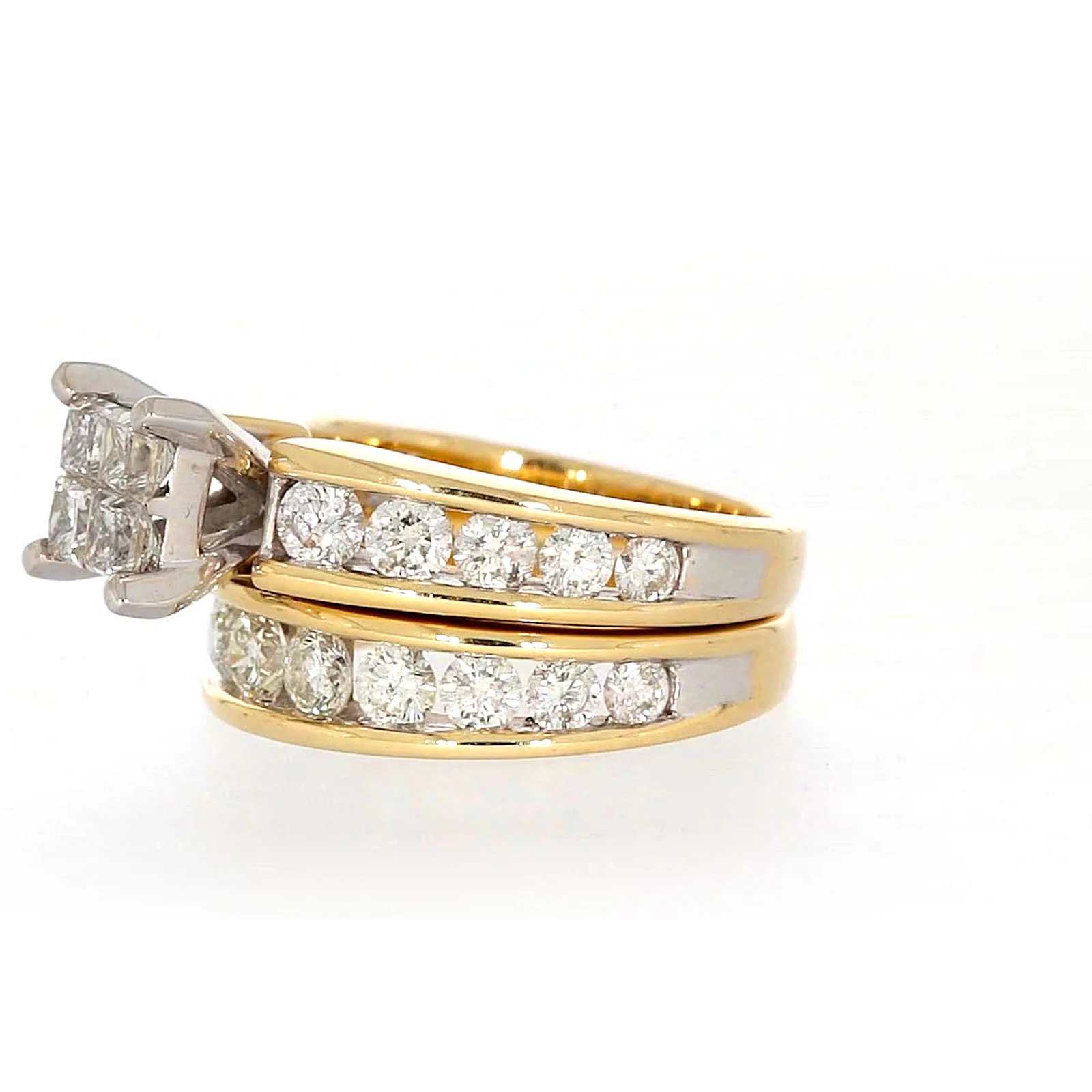 New York 14ct Two Tone Gold Round Brilliant & Princess Cut 3 CARAT tw of Diamonds Ring - Image 14