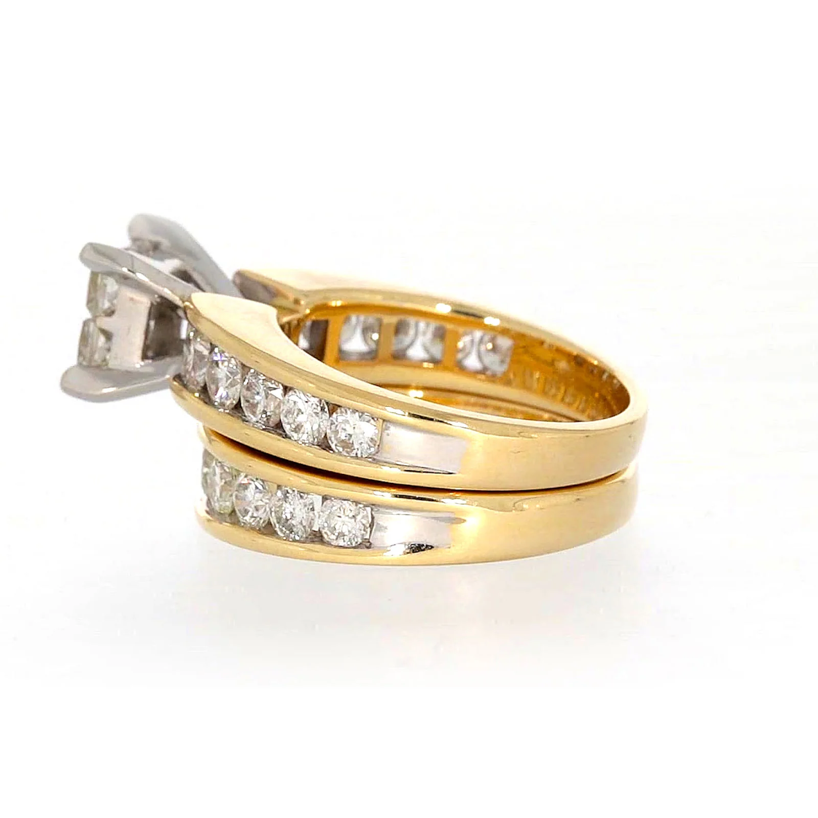 New York 14ct Two Tone Gold Round Brilliant & Princess Cut 3 CARAT tw of Diamonds Ring - Image 24