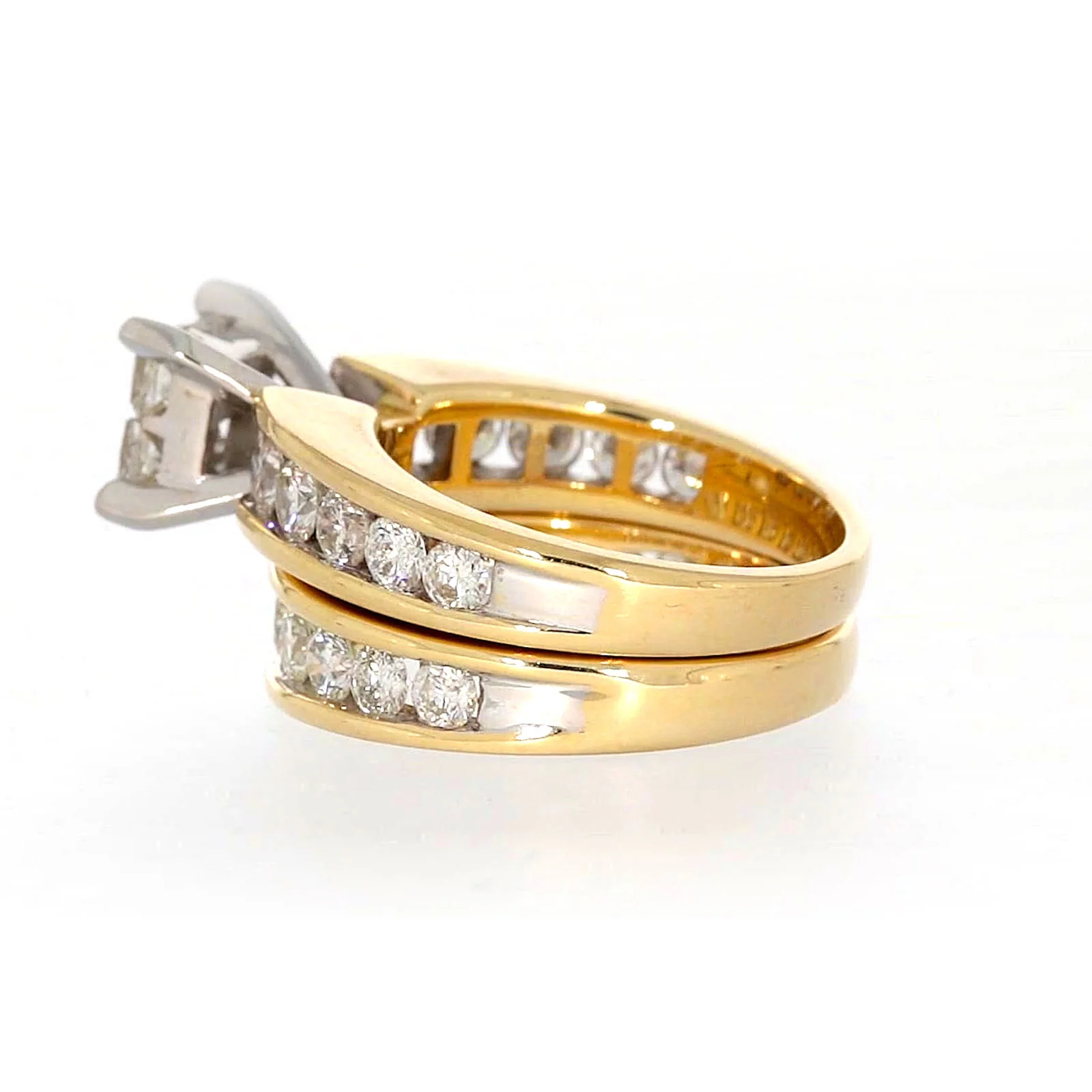 New York 14ct Two Tone Gold Round Brilliant & Princess Cut 3 CARAT tw of Diamonds Ring - Image 25