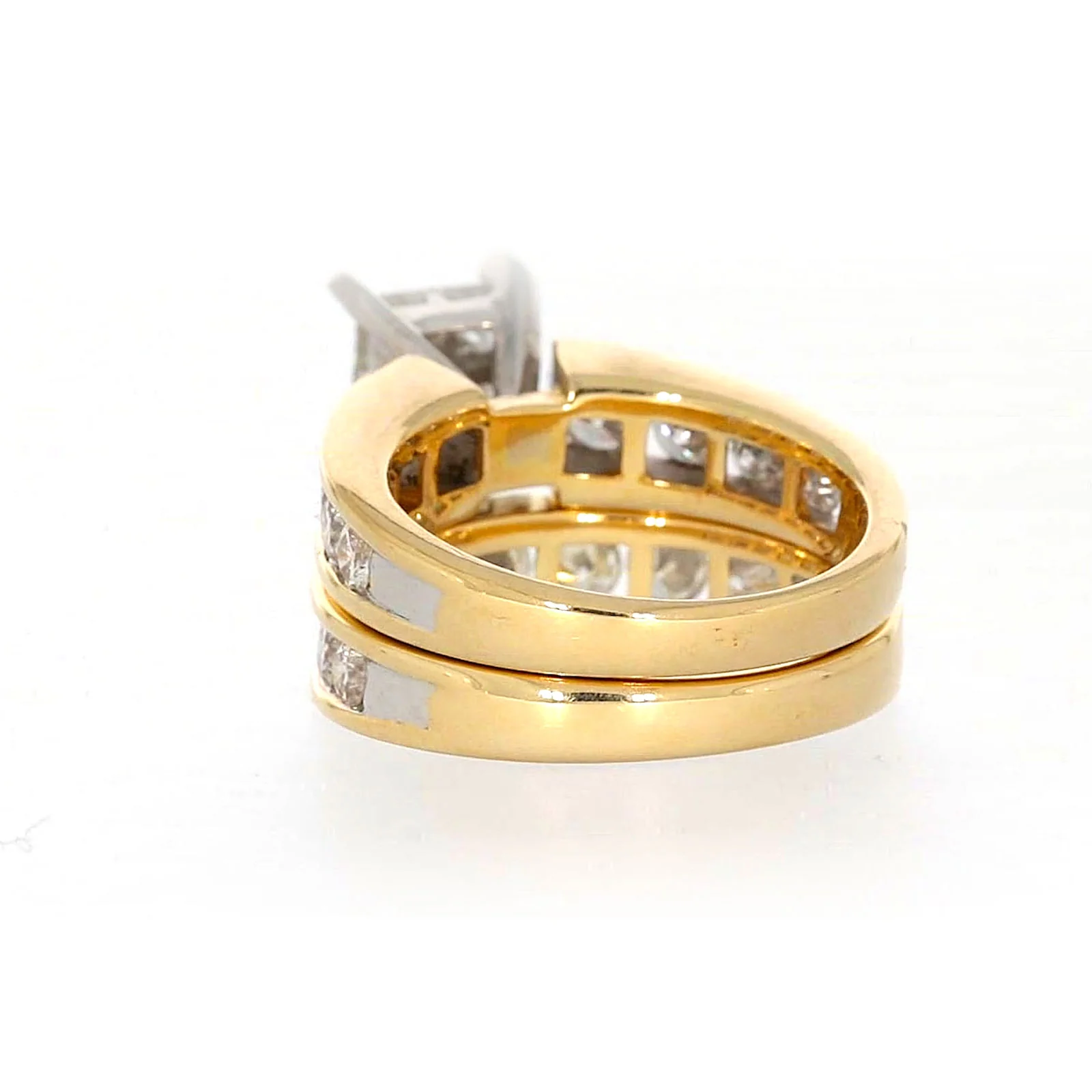 New York 14ct Two Tone Gold Round Brilliant & Princess Cut 3 CARAT tw of Diamonds Ring - Image 33