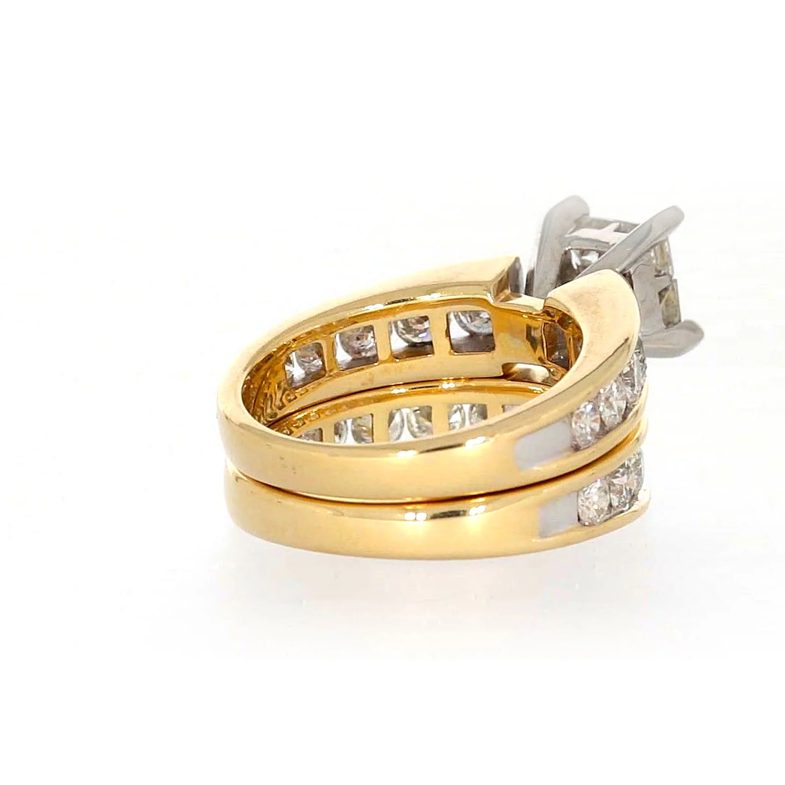 New York 14ct Two Tone Gold Round Brilliant & Princess Cut 3 CARAT tw of Diamonds Ring - Image 46