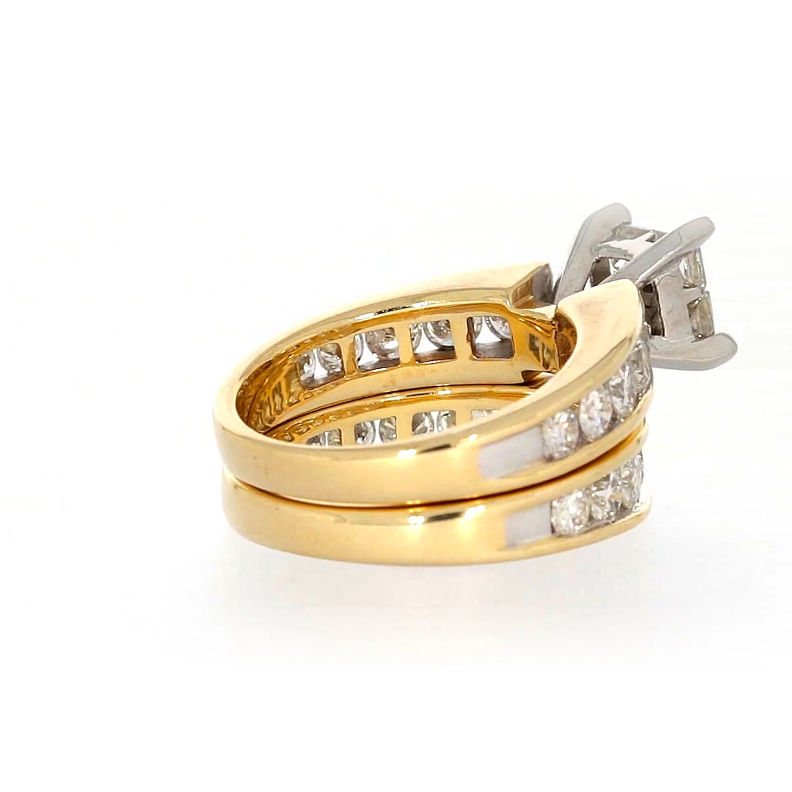 New York 14ct Two Tone Gold Round Brilliant & Princess Cut 3 CARAT tw of Diamonds Ring - Image 48