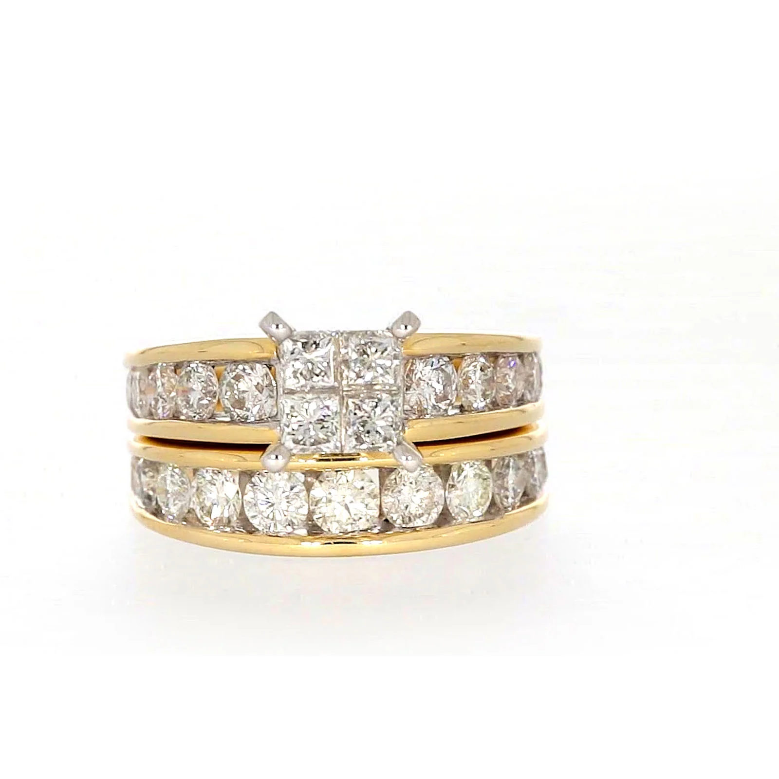 New York 14ct Two Tone Gold Round Brilliant & Princess Cut 3 CARAT tw of Diamonds Ring - Image 74