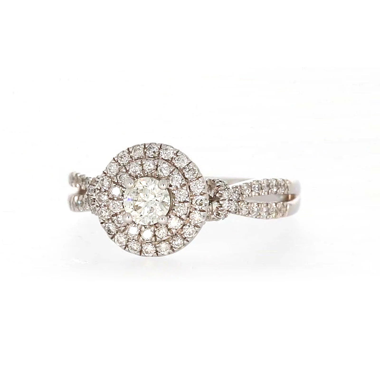 Paris 14ct White Gold Round Brilliant Cut 1 CARAT tw of Diamonds Ring - Image 4