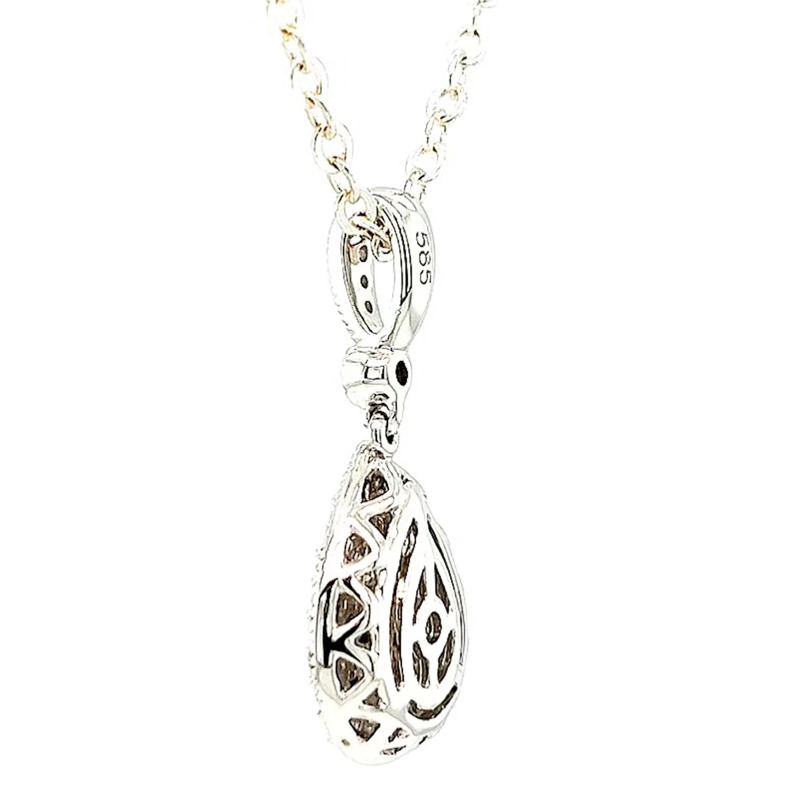 Paris 14ct White Gold Round Brilliant Cut 1/4 CARAT tw of Diamonds Pendant - Image 27