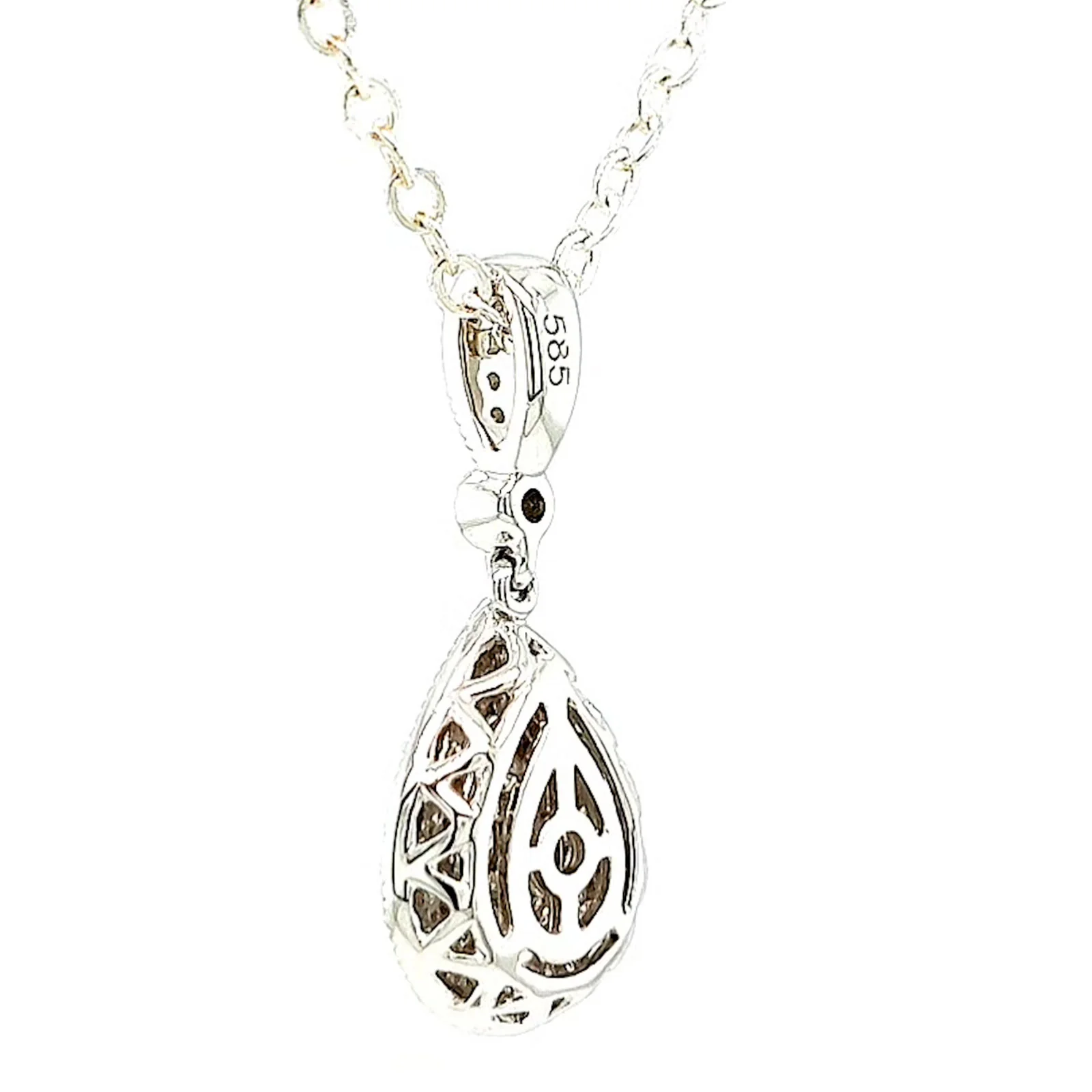 Paris 14ct White Gold Round Brilliant Cut 1/4 CARAT tw of Diamonds Pendant - Image 30