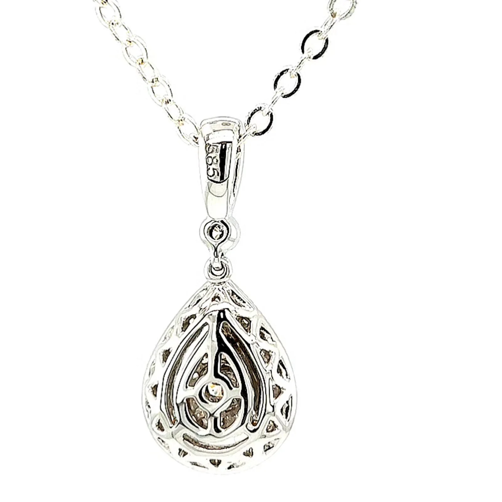 Paris 14ct White Gold Round Brilliant Cut 1/4 CARAT tw of Diamonds Pendant - Image 41