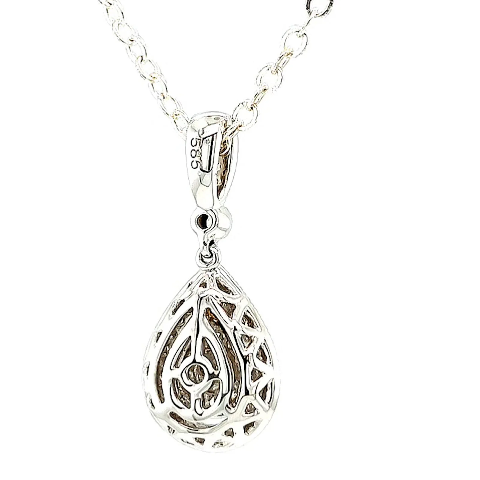 Paris 14ct White Gold Round Brilliant Cut 1/4 CARAT tw of Diamonds Pendant - Image 44