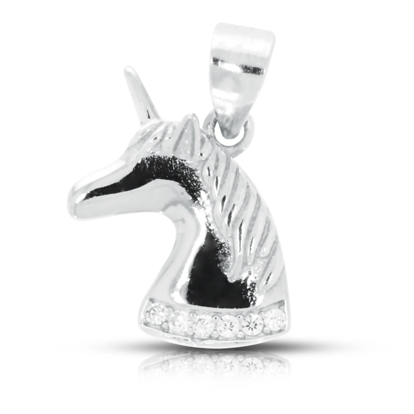 Sterling Silver Cubic Zirconia Horse Pendant