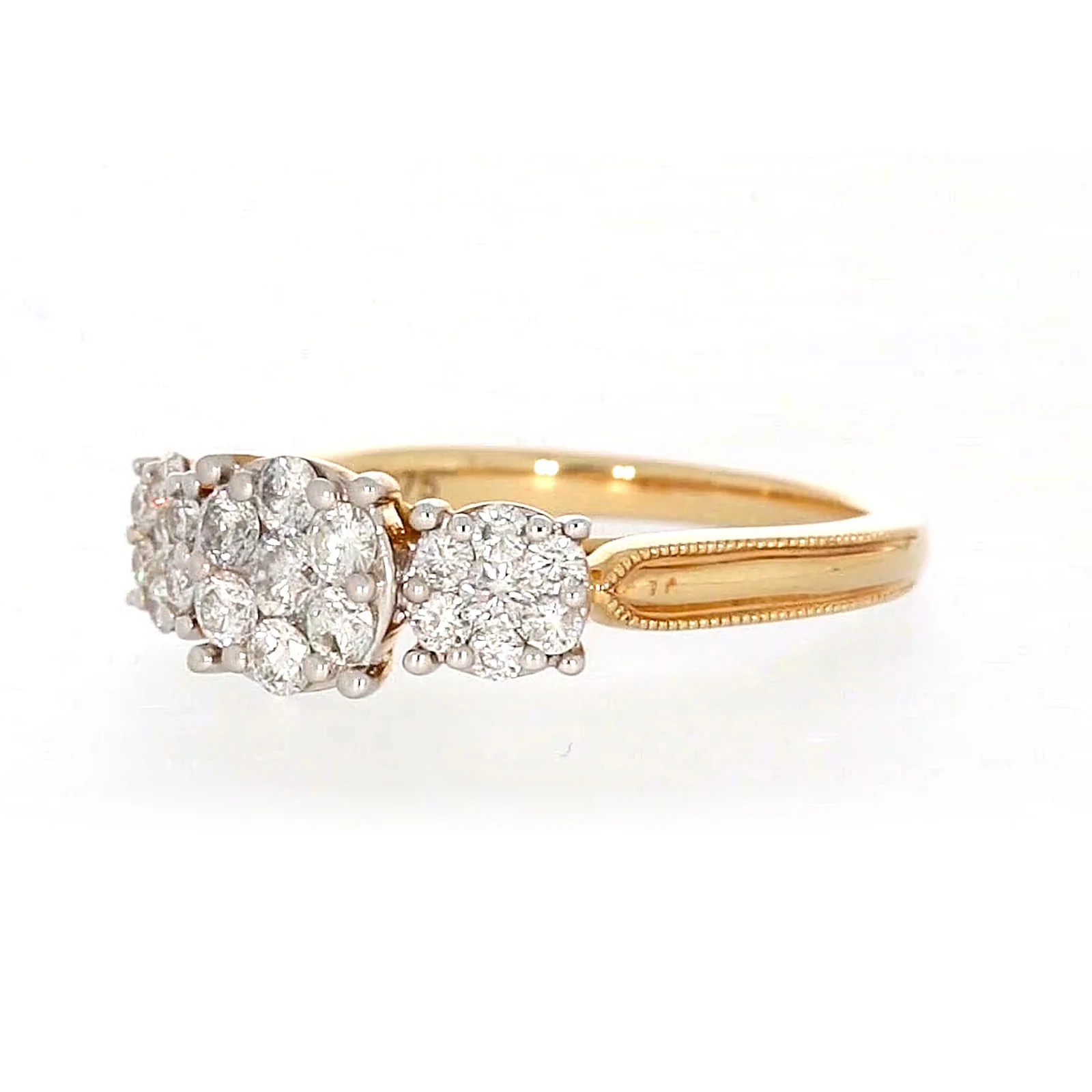 London 9ct Yellow Gold Round Brilliant Cut 3/4 CARAT tw of Diamonds Ring - Image 10
