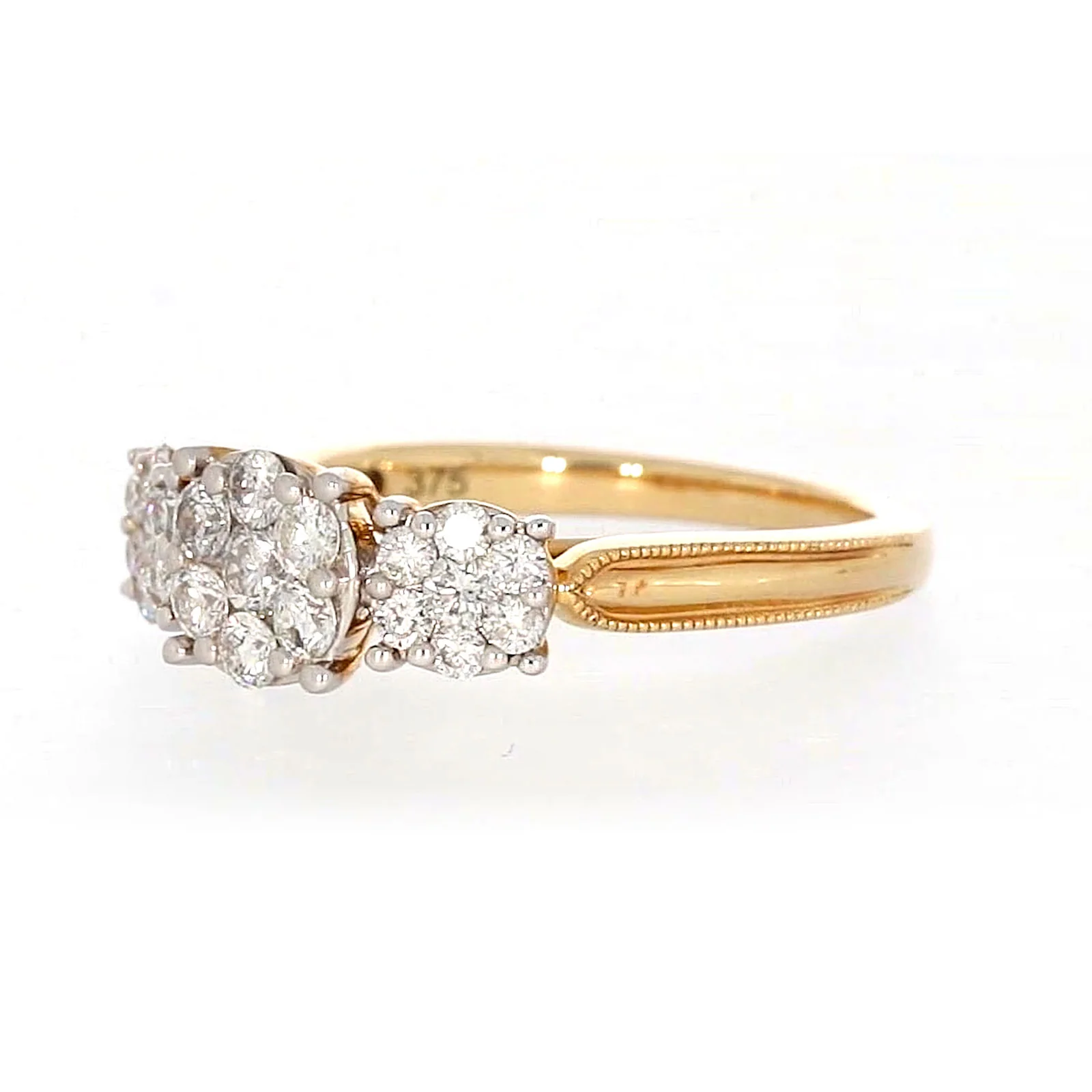 London 9ct Yellow Gold Round Brilliant Cut 3/4 CARAT tw of Diamonds Ring - Image 11