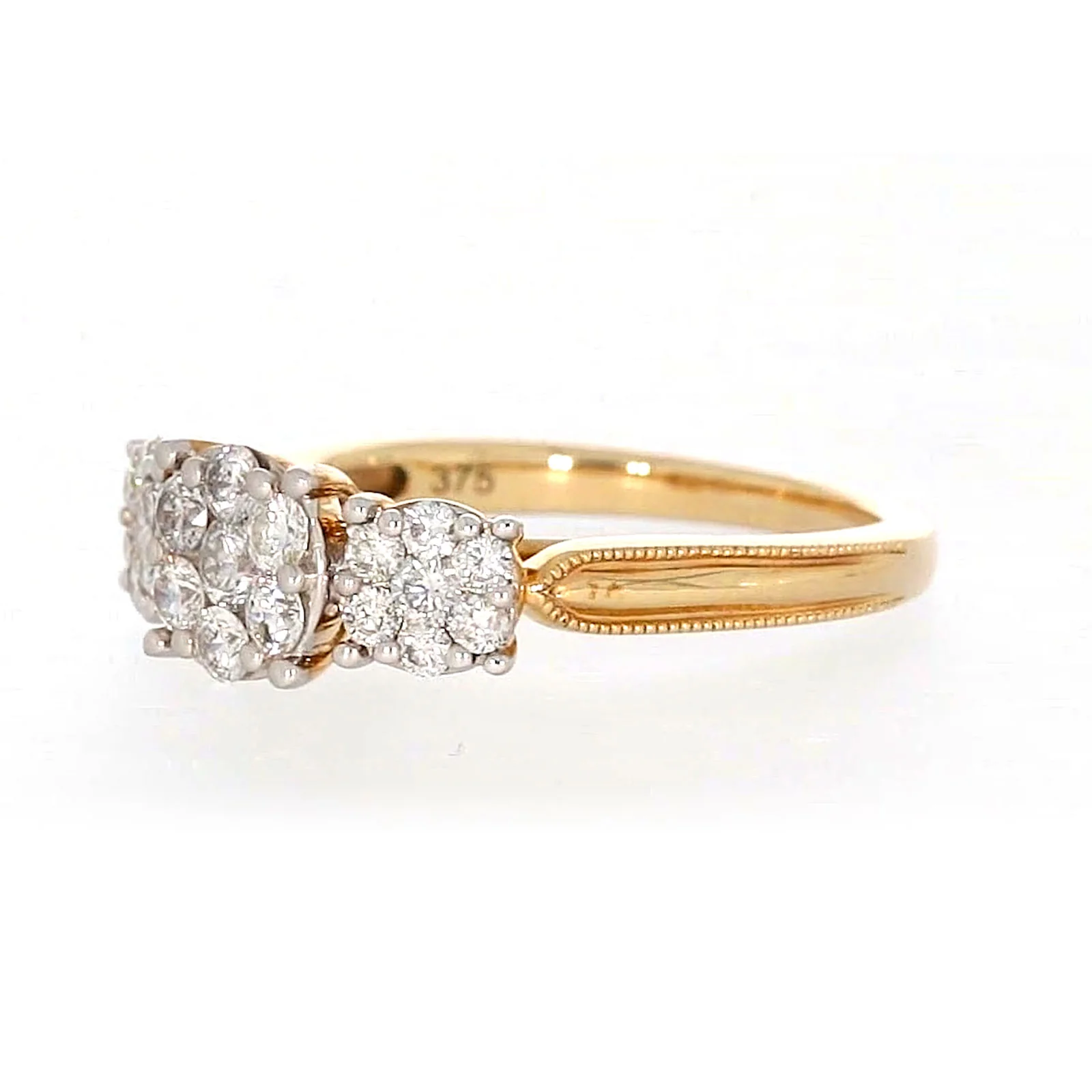 London 9ct Yellow Gold Round Brilliant Cut 3/4 CARAT tw of Diamonds Ring - Image 12